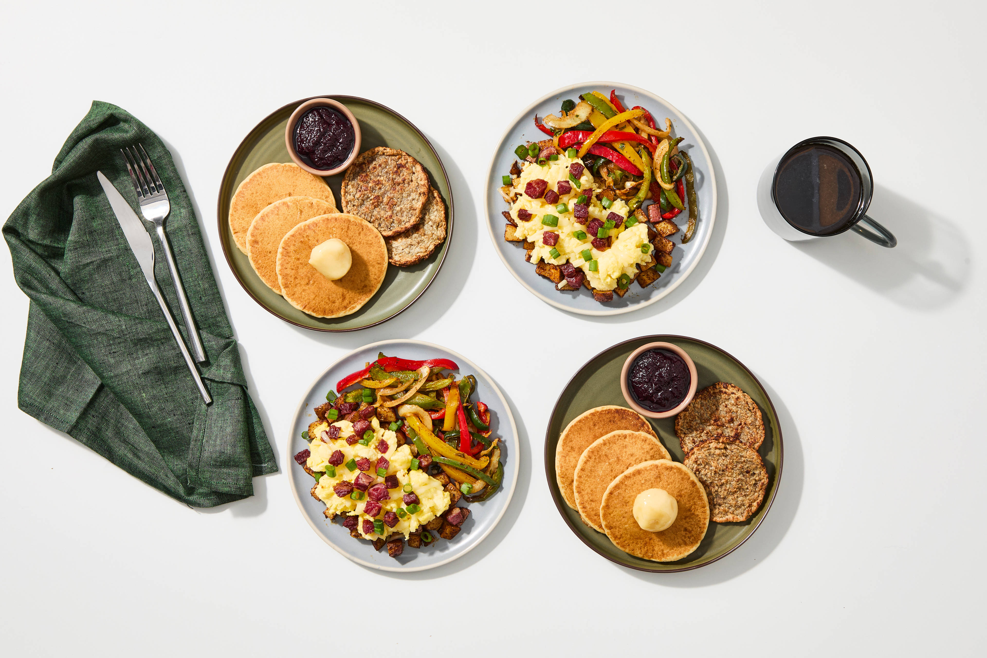 Breakfast Bundle - Lemon Buttermilk Pancakes & Blueberry Compote & Potato, Bacon, & Egg Skillet
