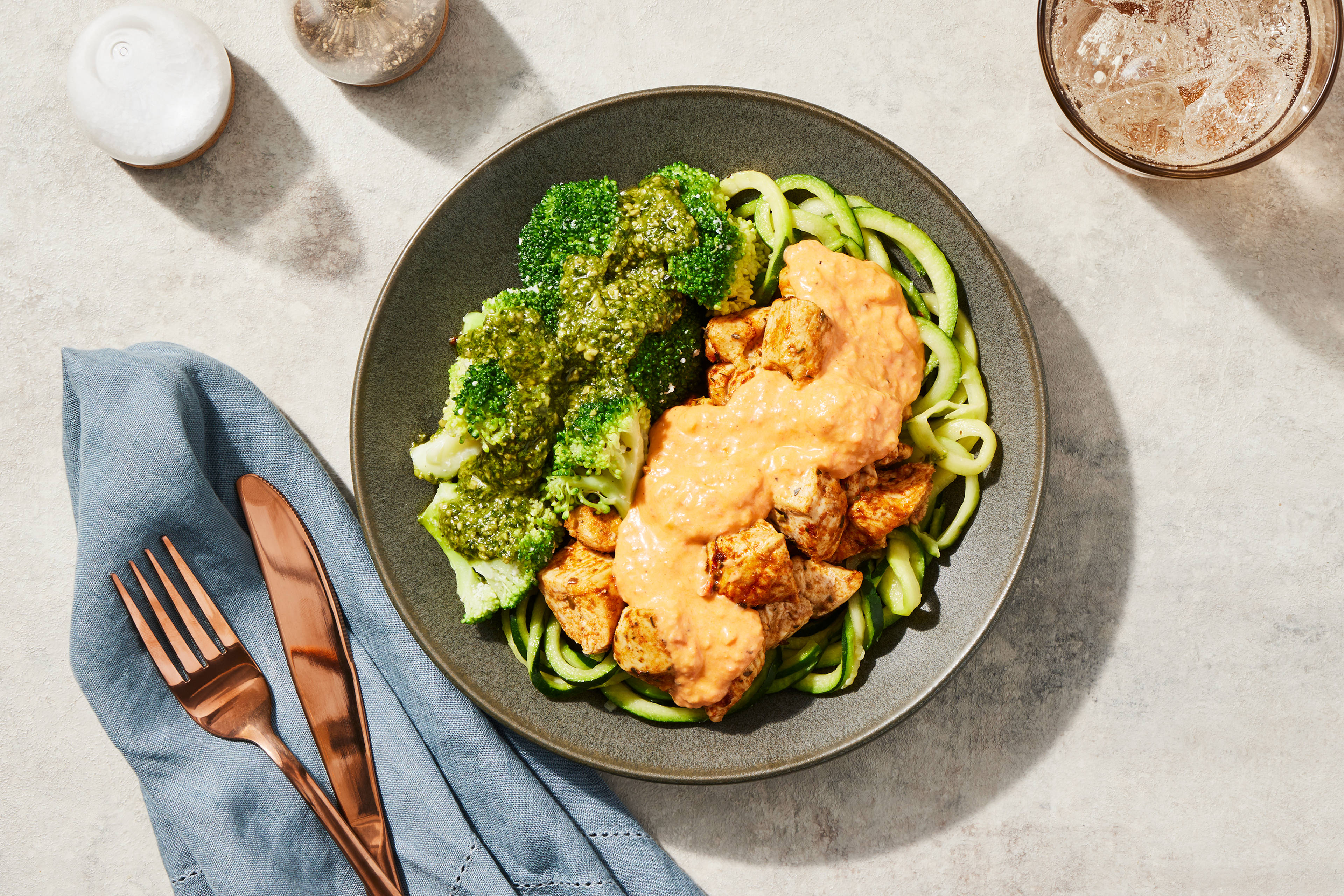 Creamy Tomato Chicken & Zucchini Noodles