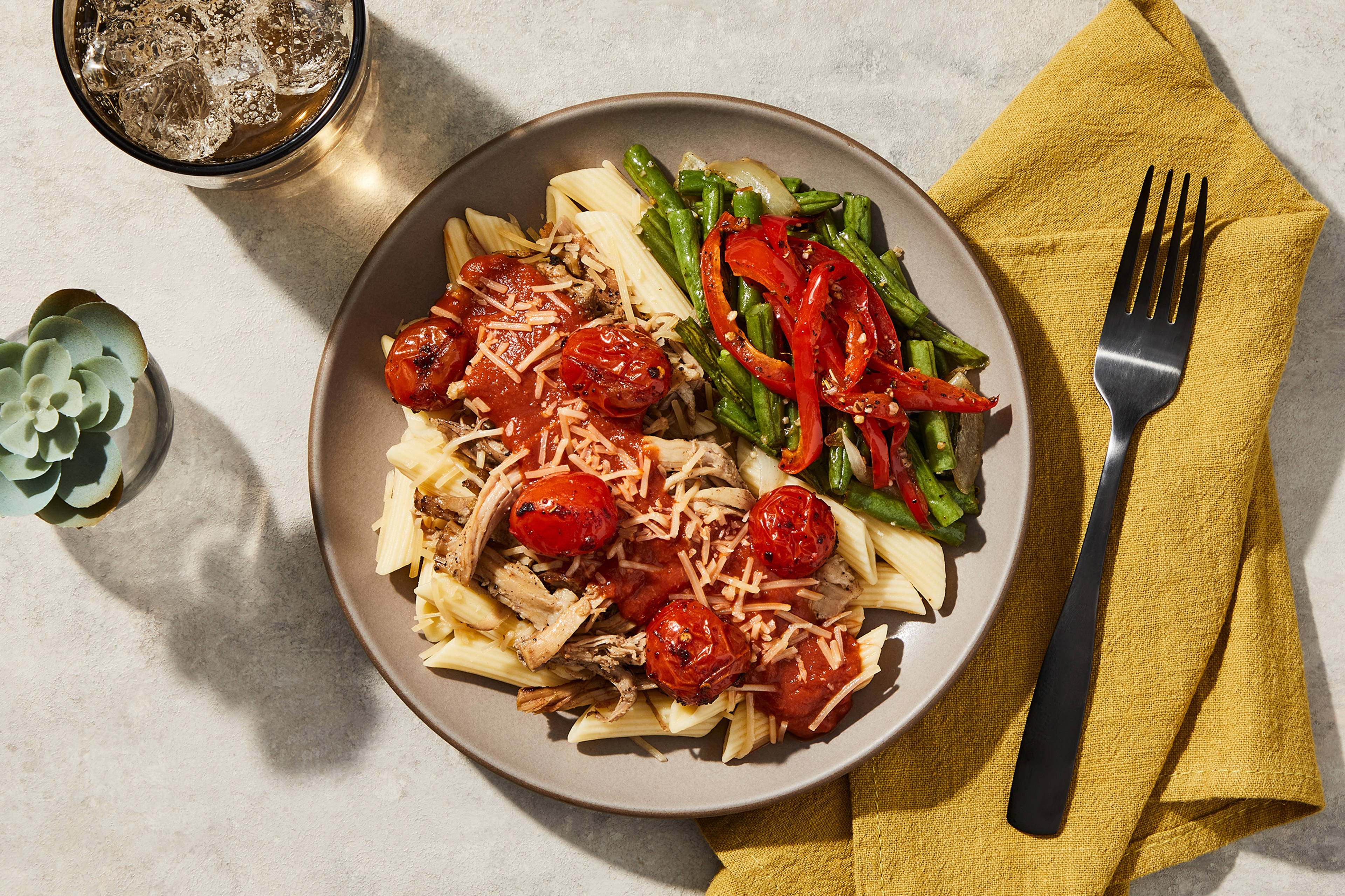 Penne Arrabbiata & Shredded Pork