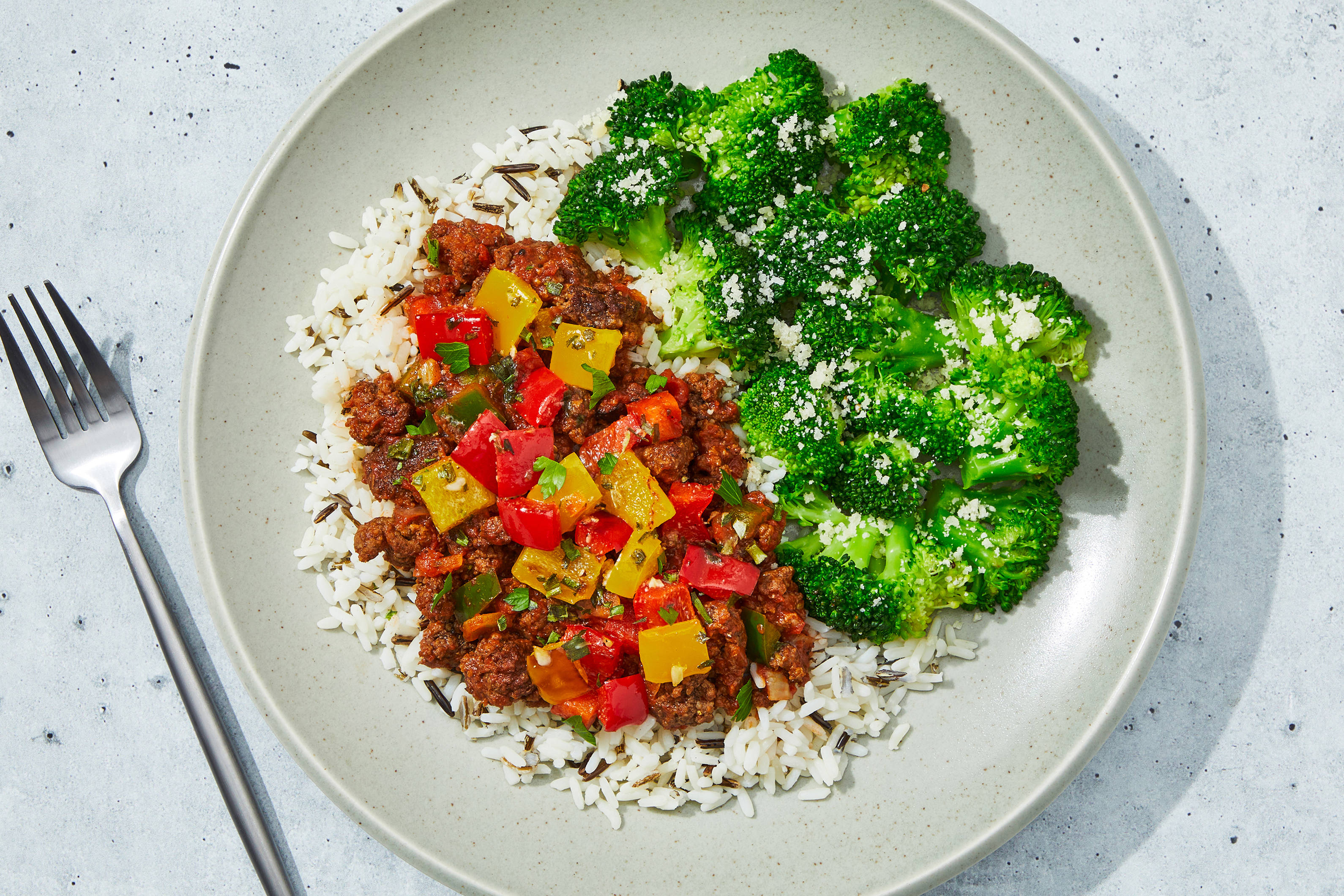 Roasted Bell Pepper & Ground Beef Bowl