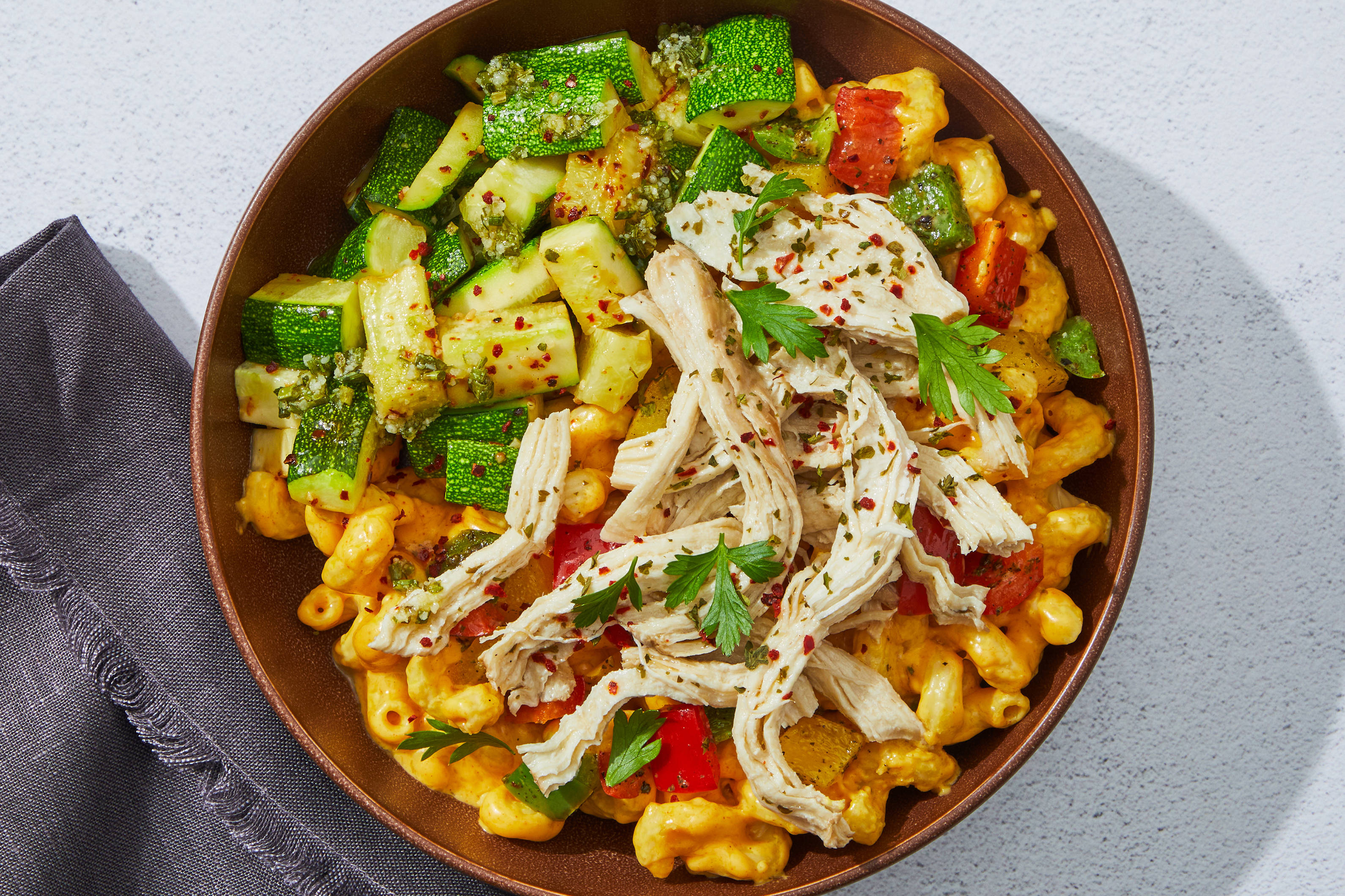 Chipotle Queso Chicken & Pepper Pasta