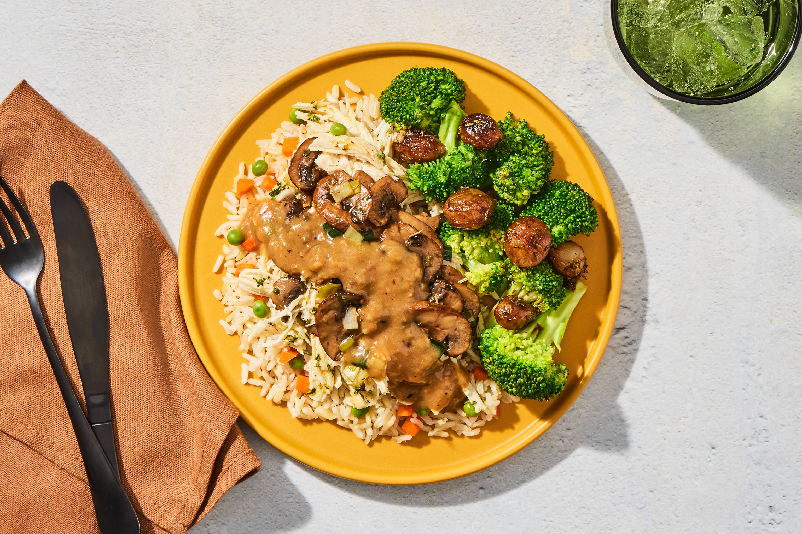 Shredded Chicken Velouté & Mushrooms