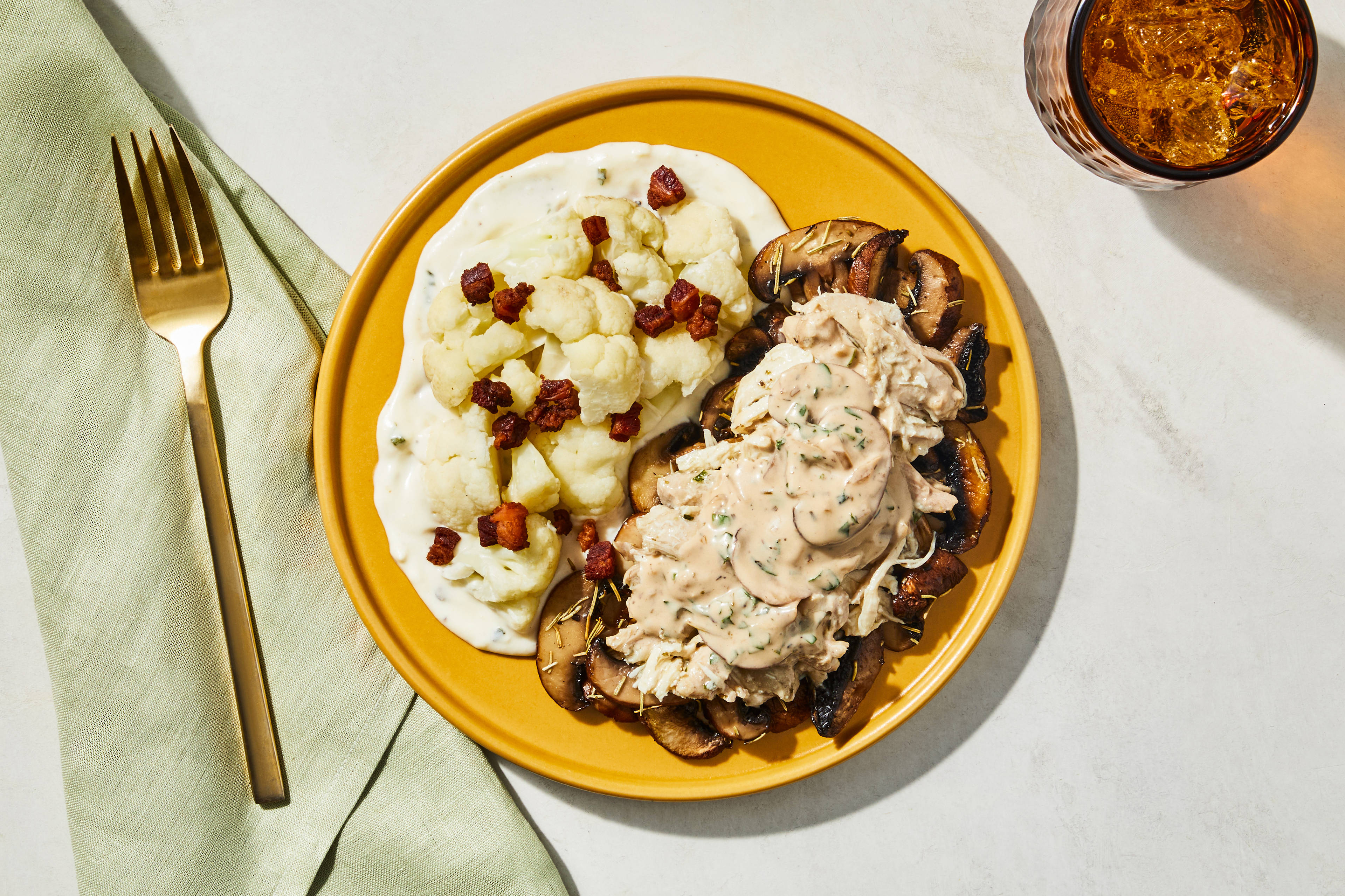 Dijon Mushroom Cream Chicken Thighs
