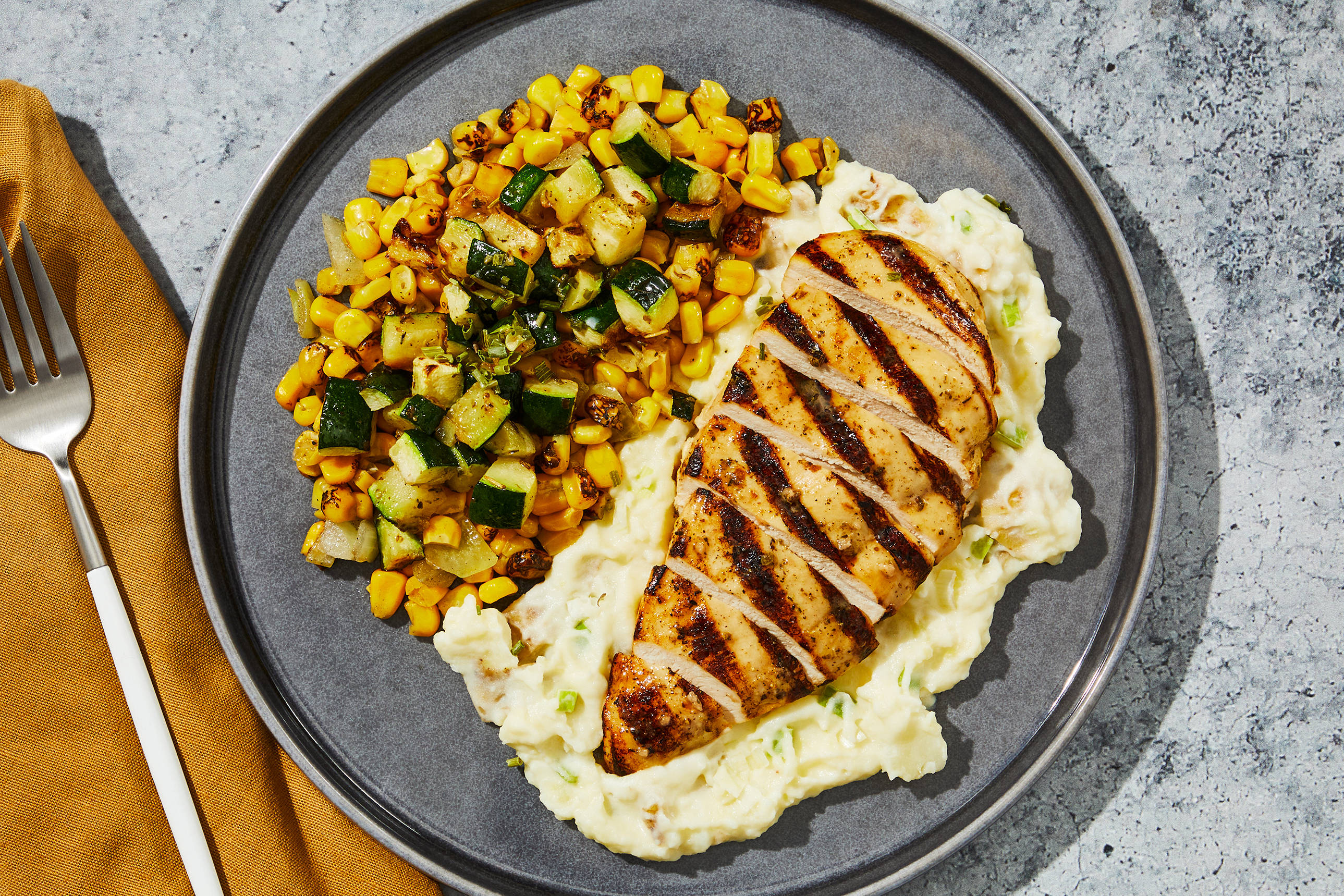 Potato Leek Mash & Grilled Chicken