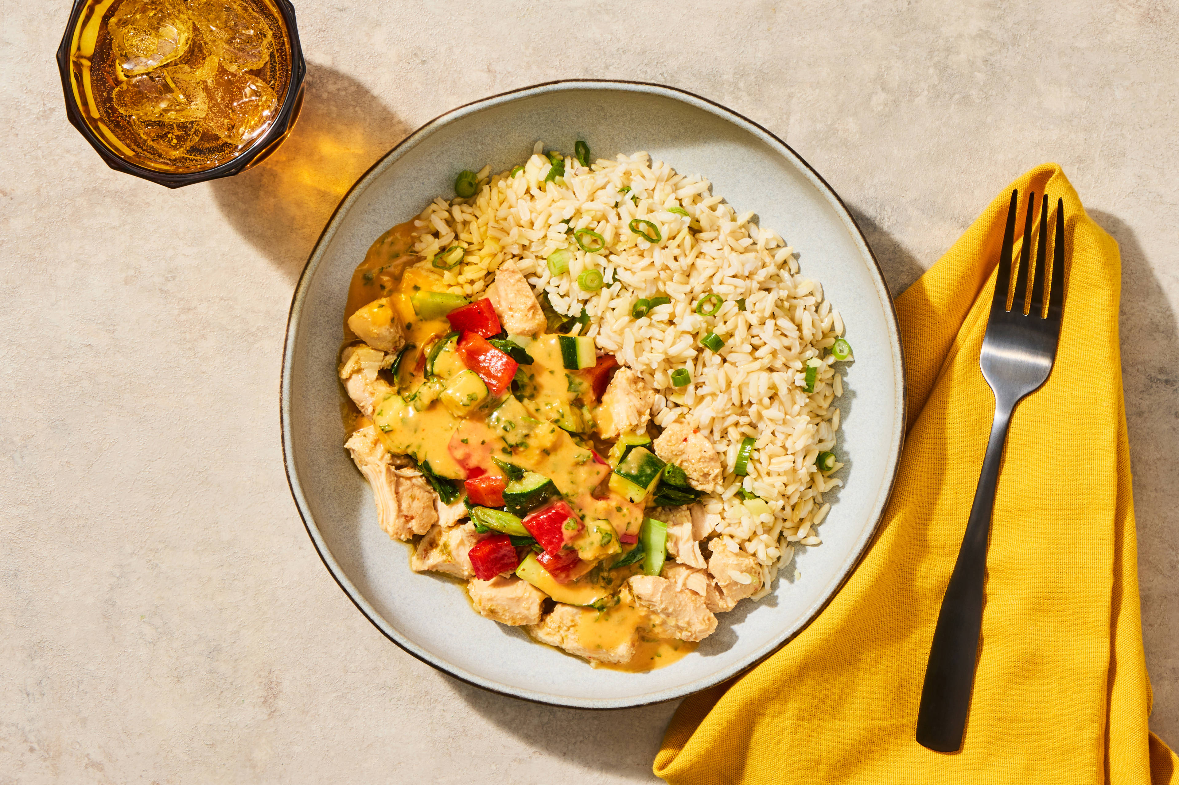Fiery Red Curry Chicken & Ginger Rice