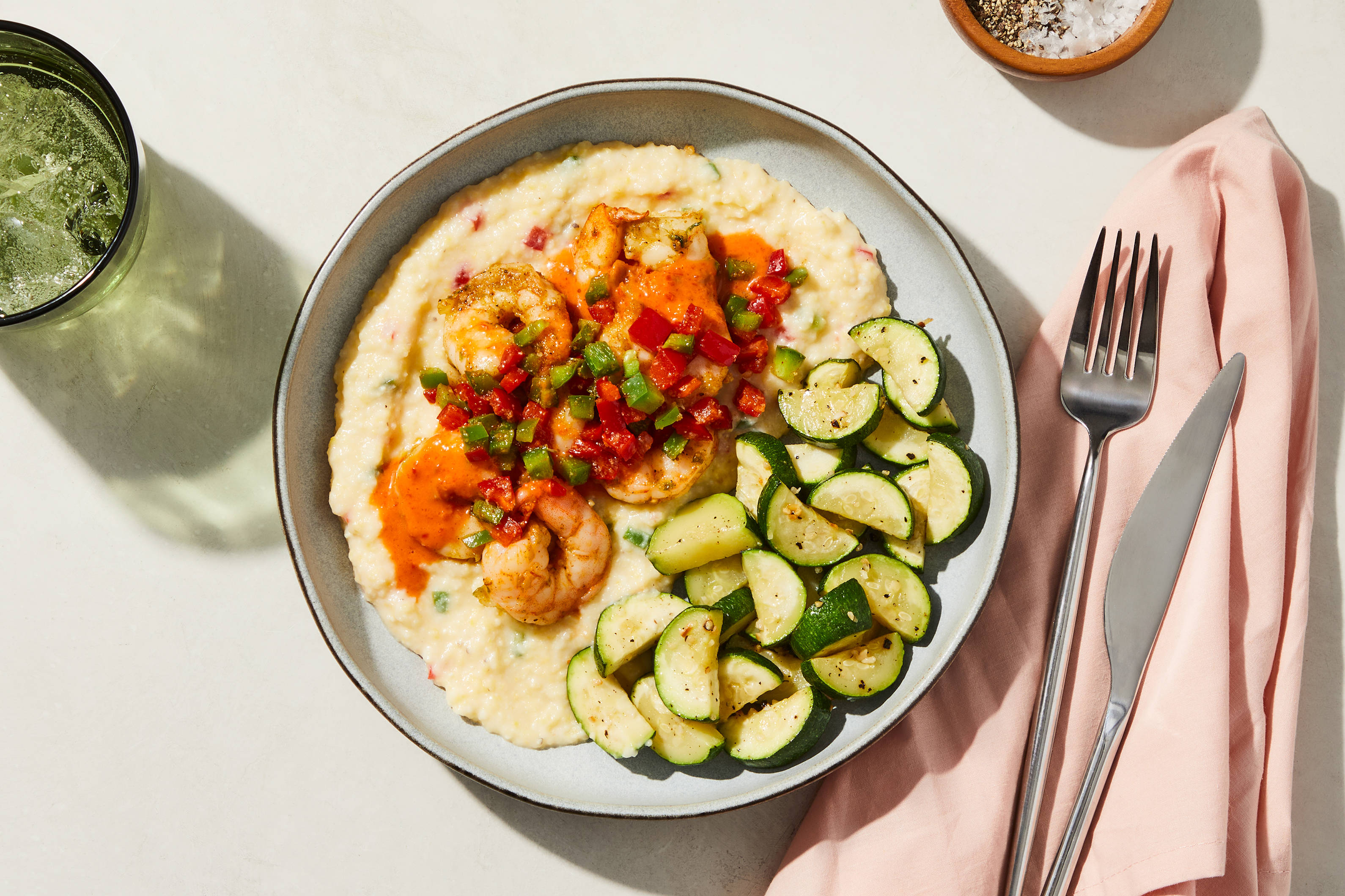 Paprika Shrimp & Cheesy Corn Grits