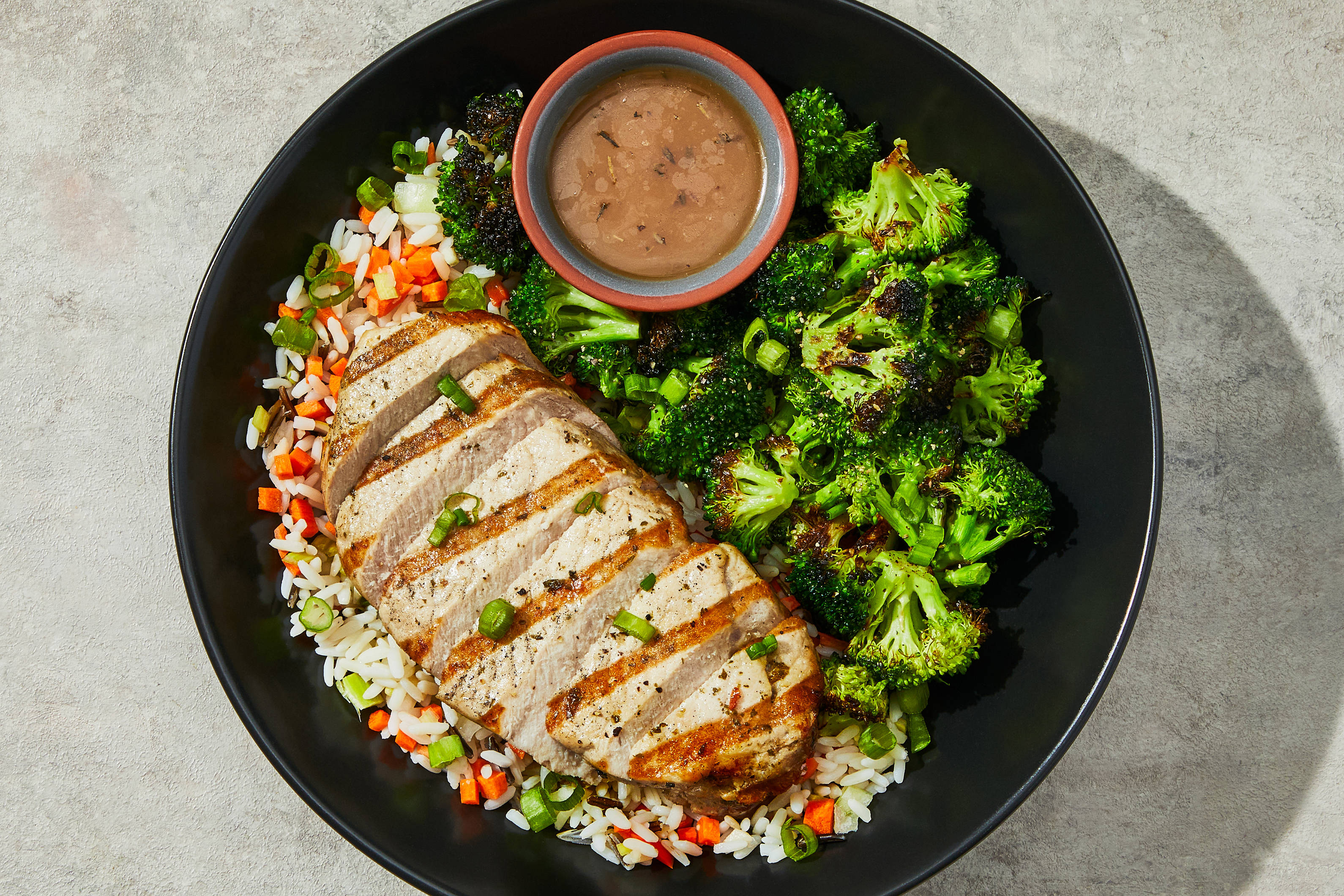 Grilled Pork Chop & Wild Rice