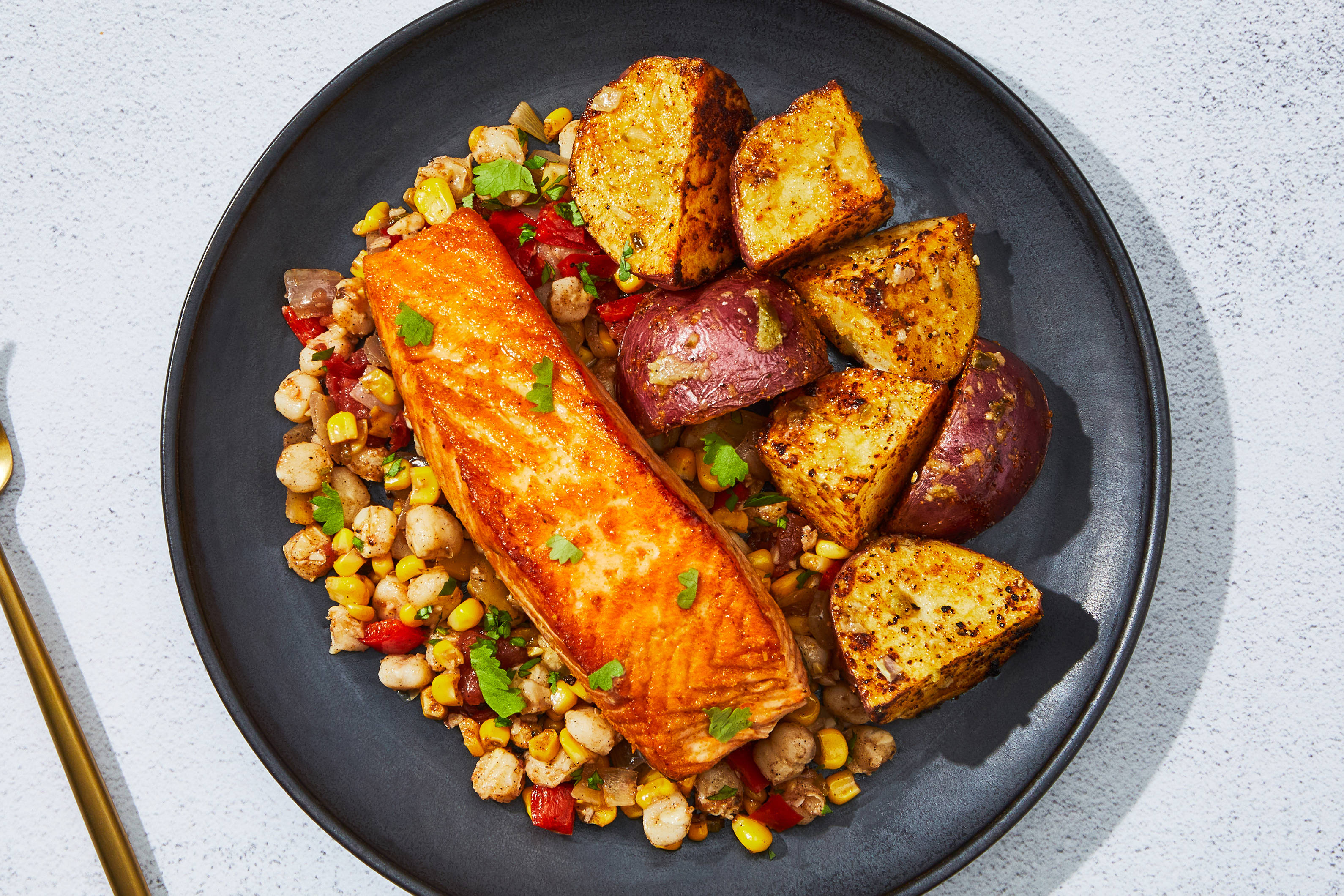 Hominy Salsa Salmon