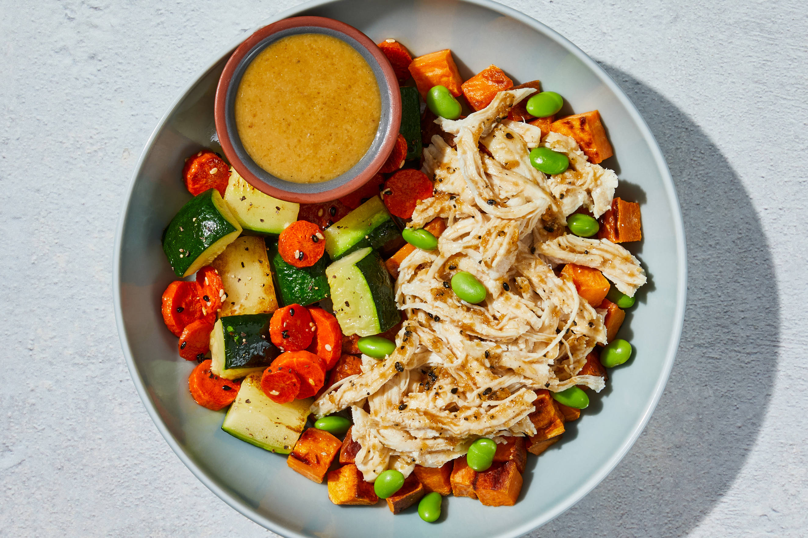 Ginger Soy Pulled Chicken & Edamame