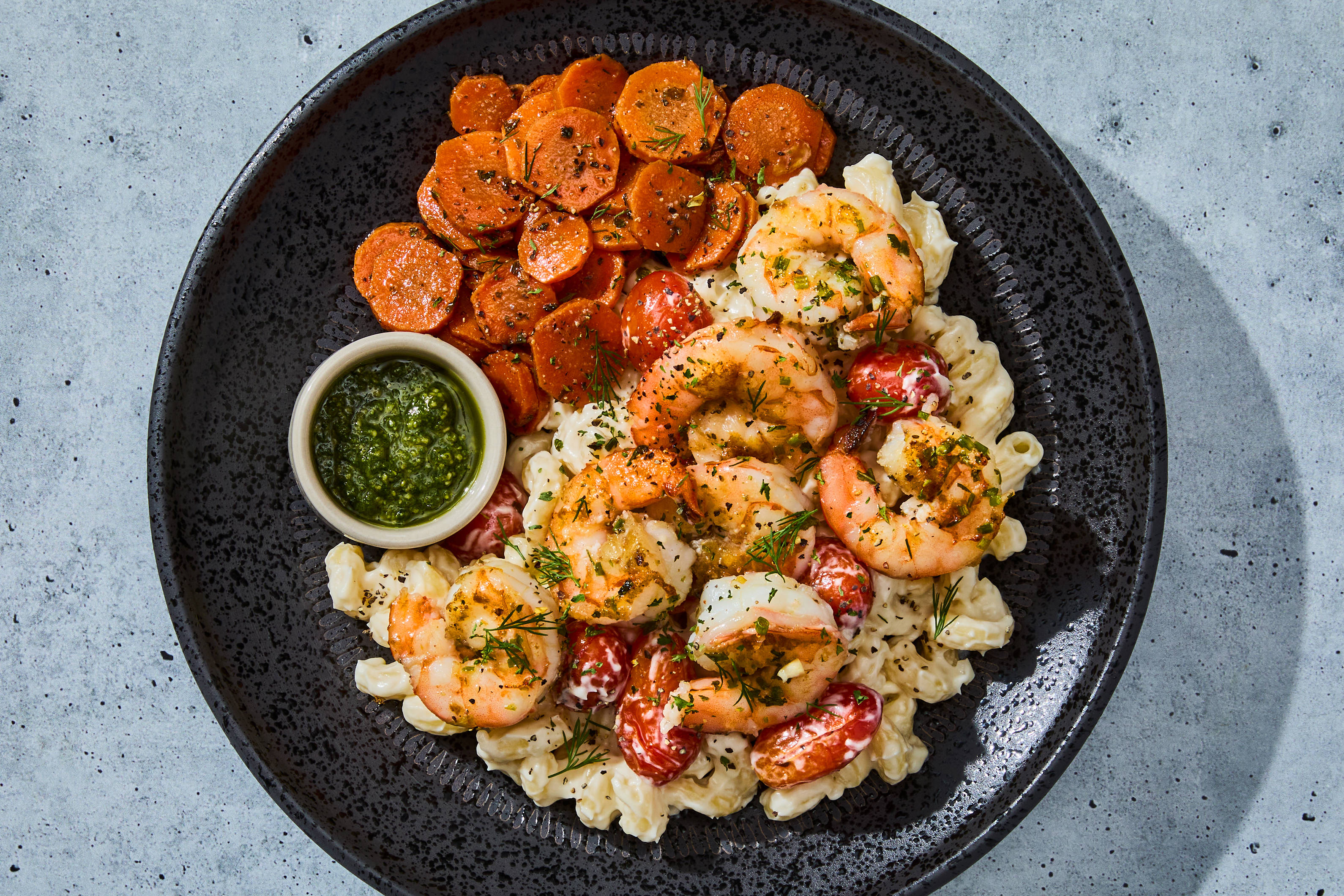 Pesto Shrimp Cavatappi