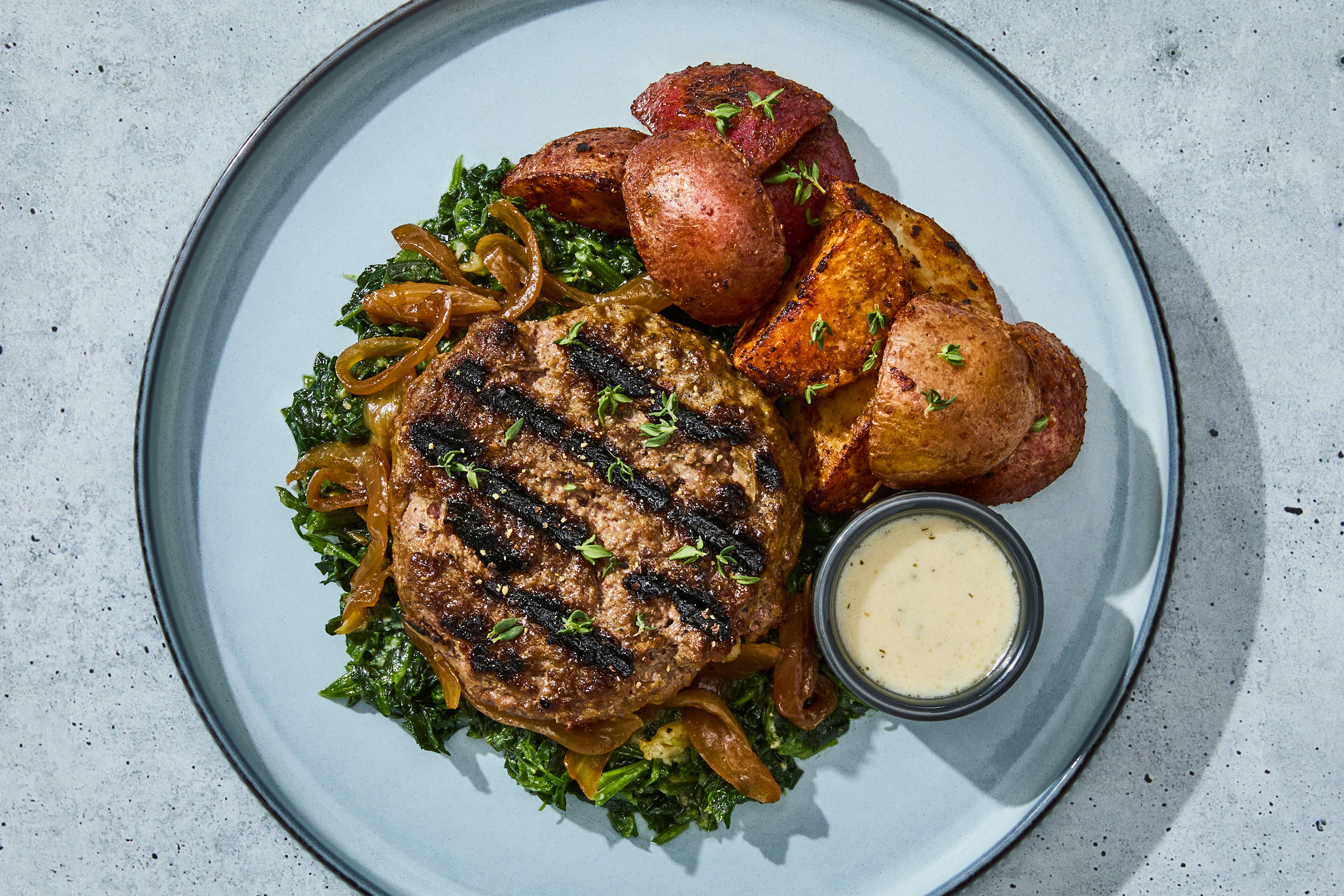 Caramelized Onion Gournay Burger