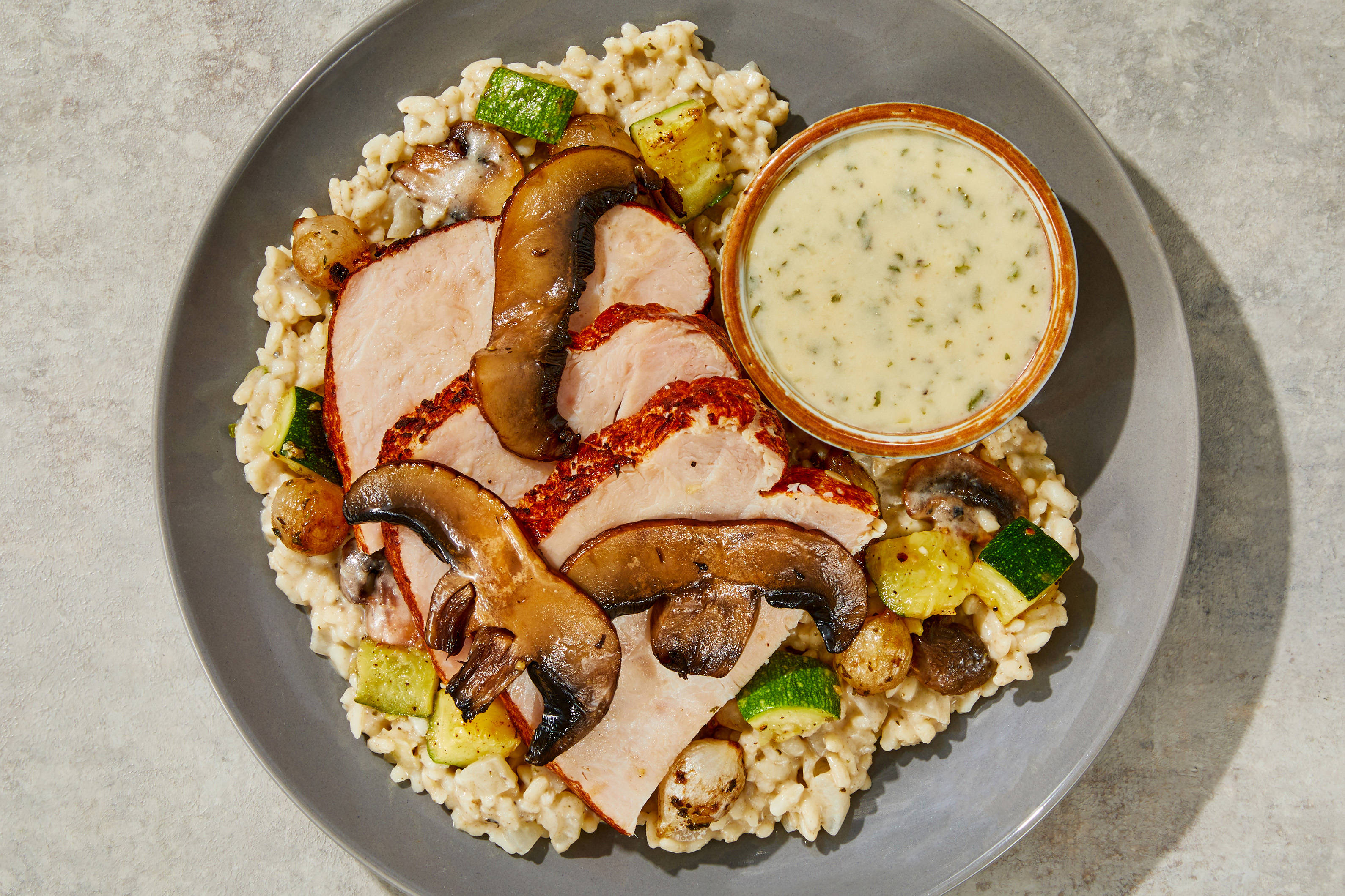 Portobello Risotto & Sliced Turkey