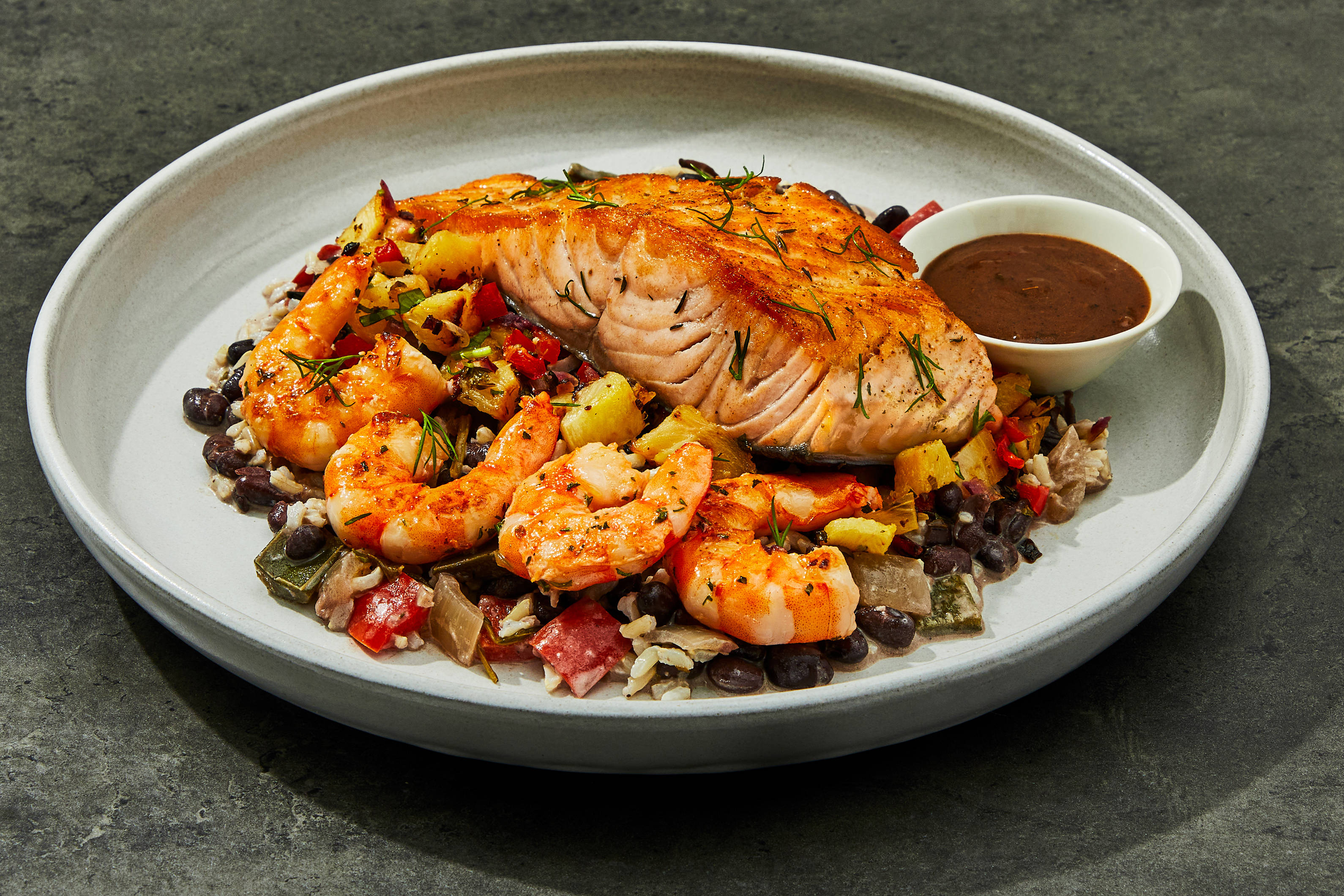 Jamaican Jerk Salmon & Shrimp