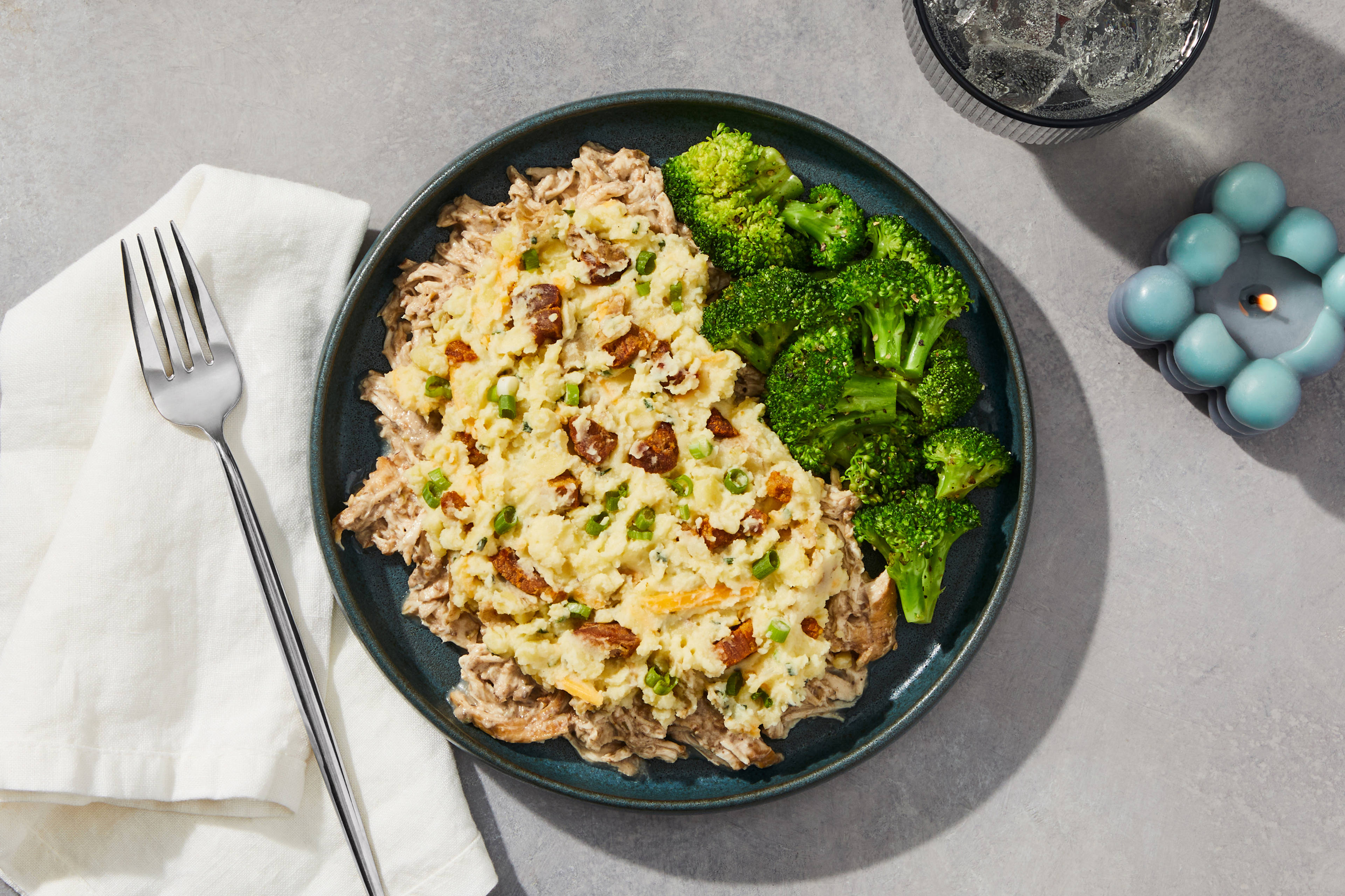 Loaded Mashed Potatoes & Shredded Chicken