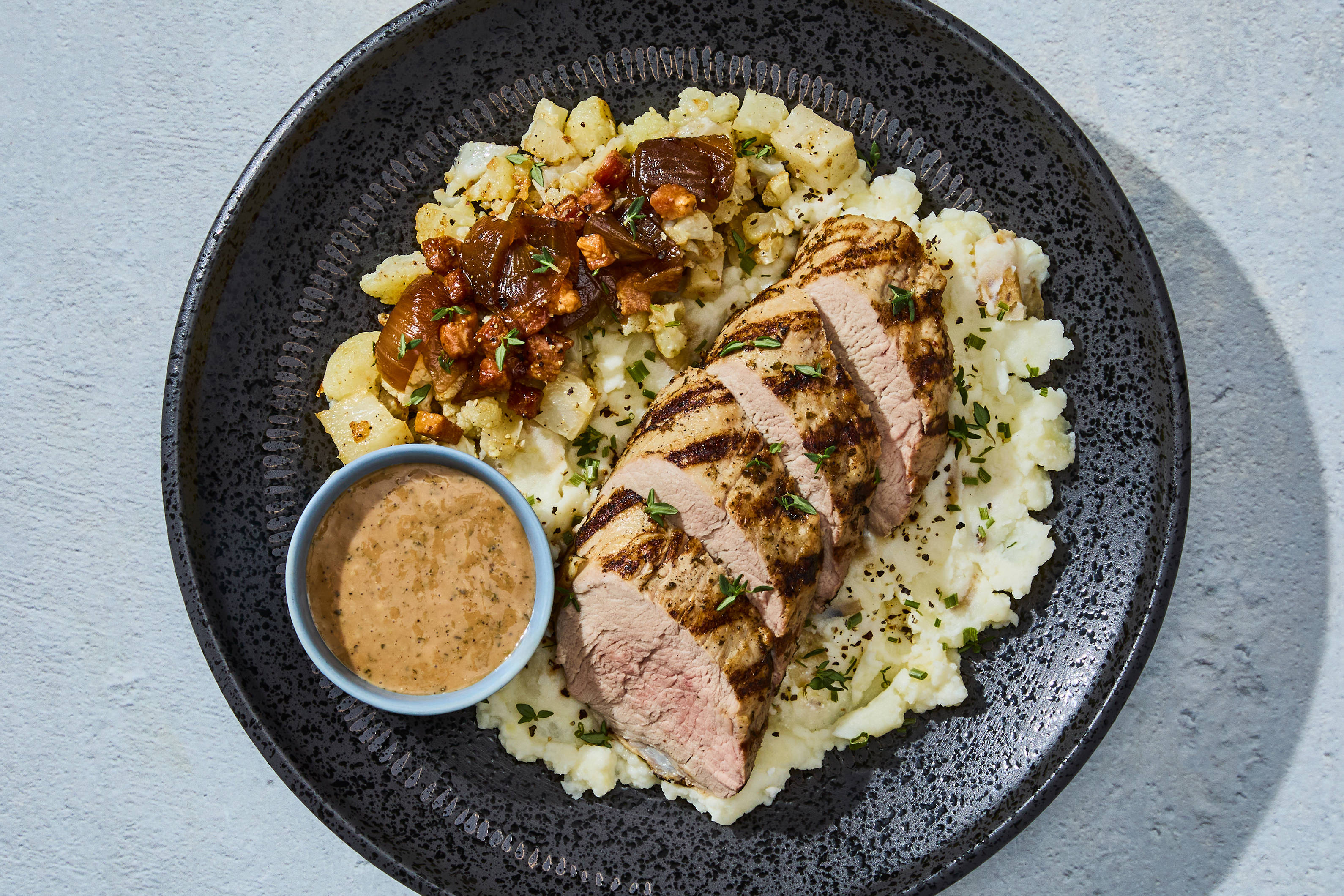 Grilled Pork Tenderloin & Yukon Mash