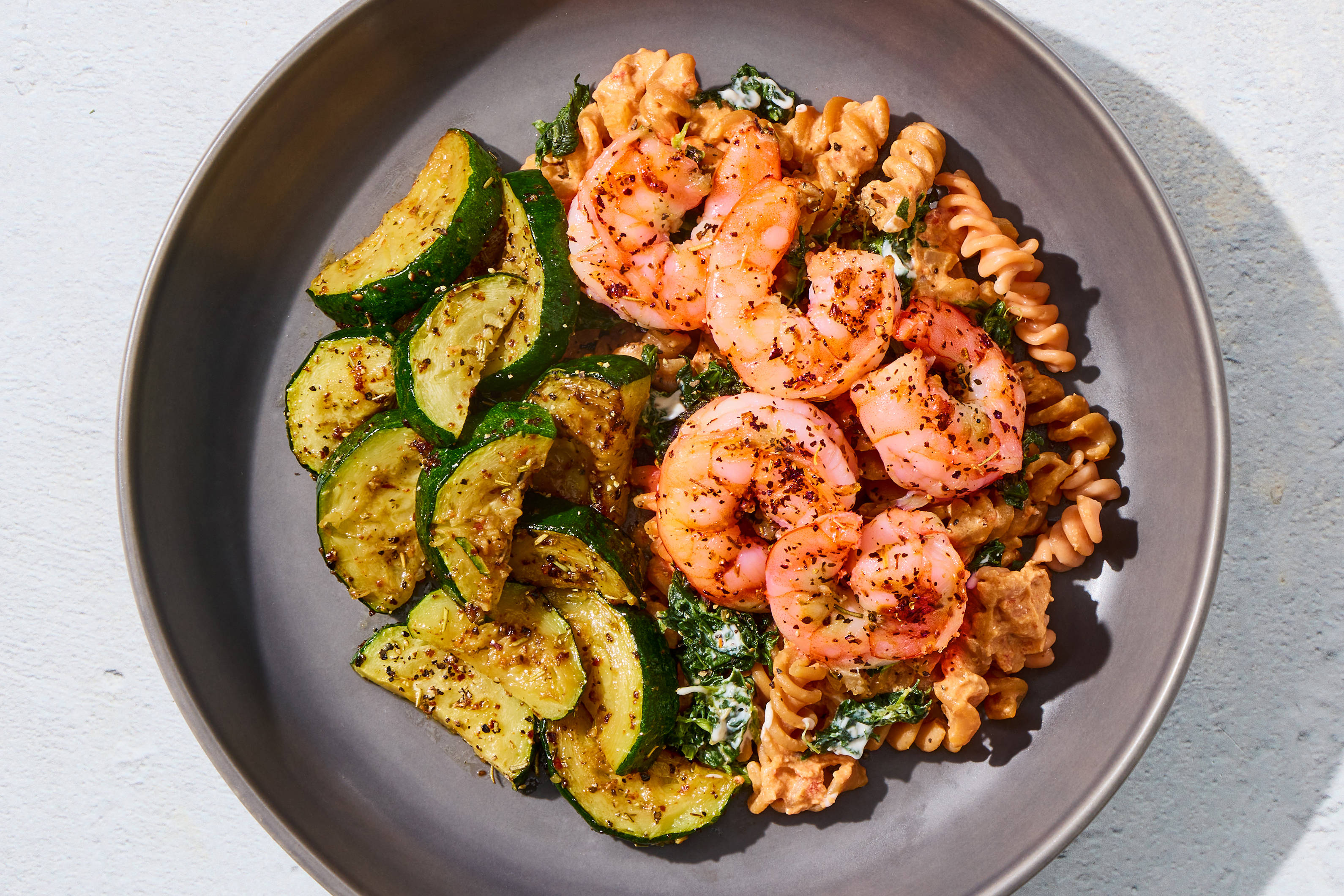 Spinach & Sun-Dried Tomato Shrimp Fusilli