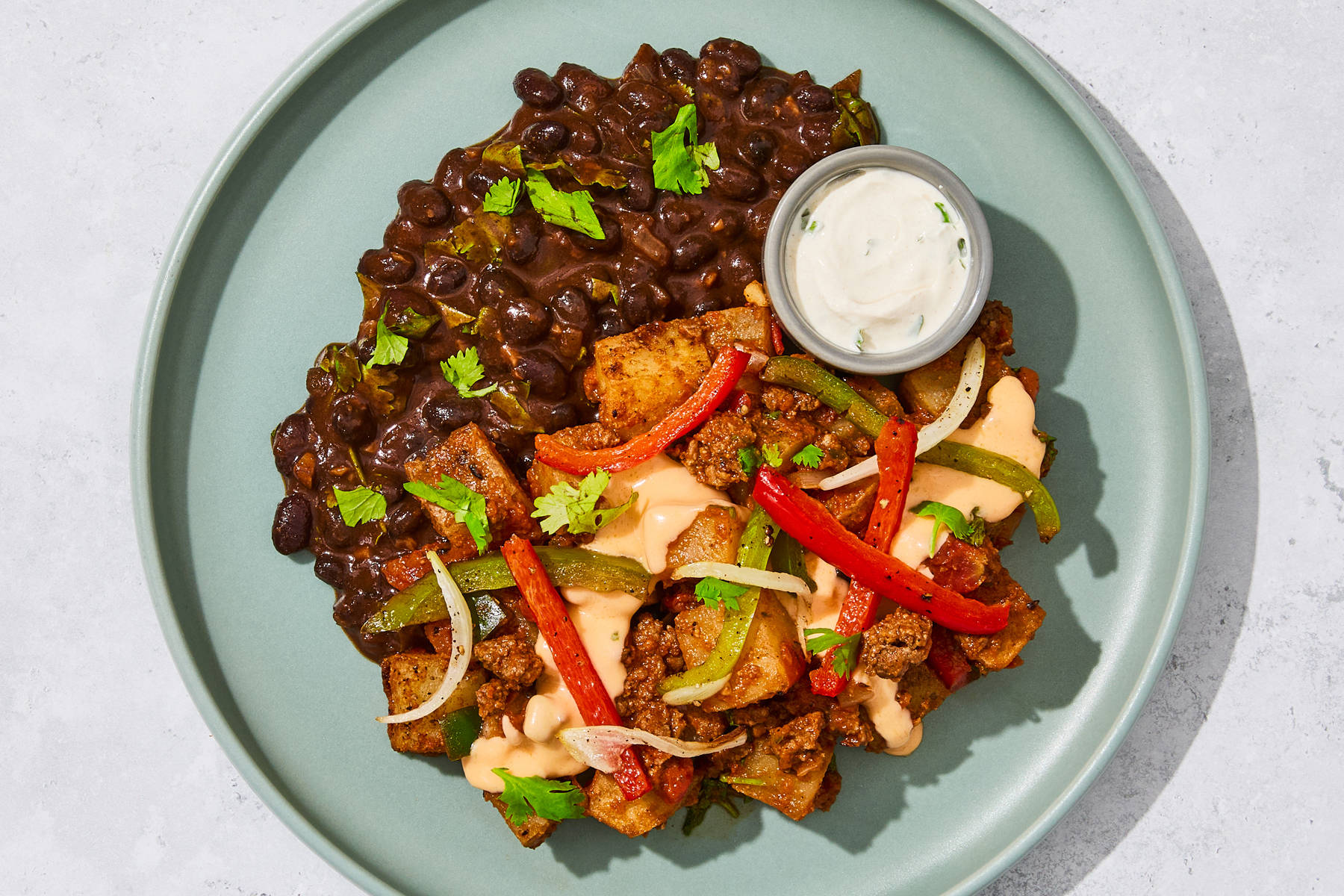 Green Chile Queso Chorizo Skillet