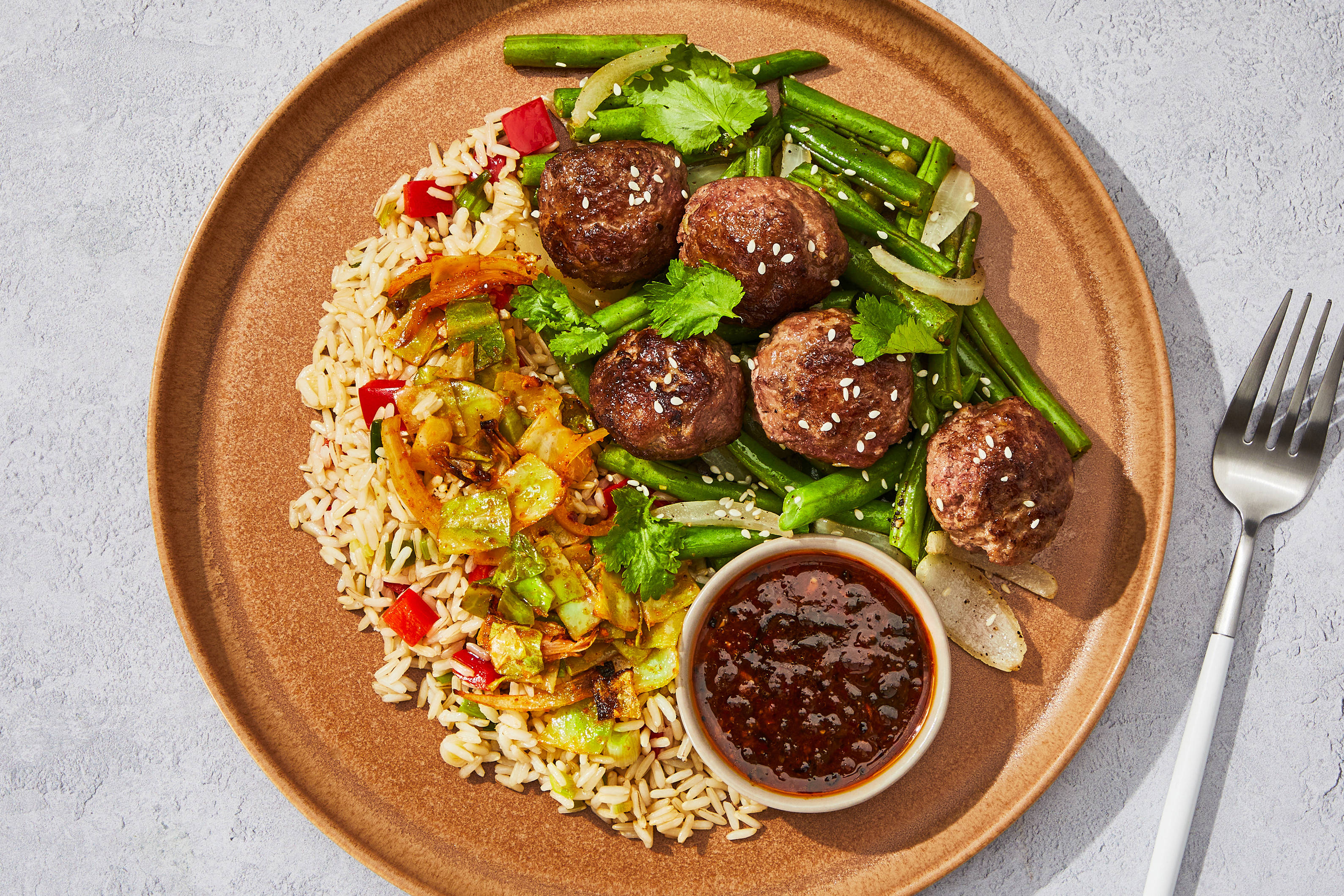 Korean-Style Bulgogi Meatball Bowl