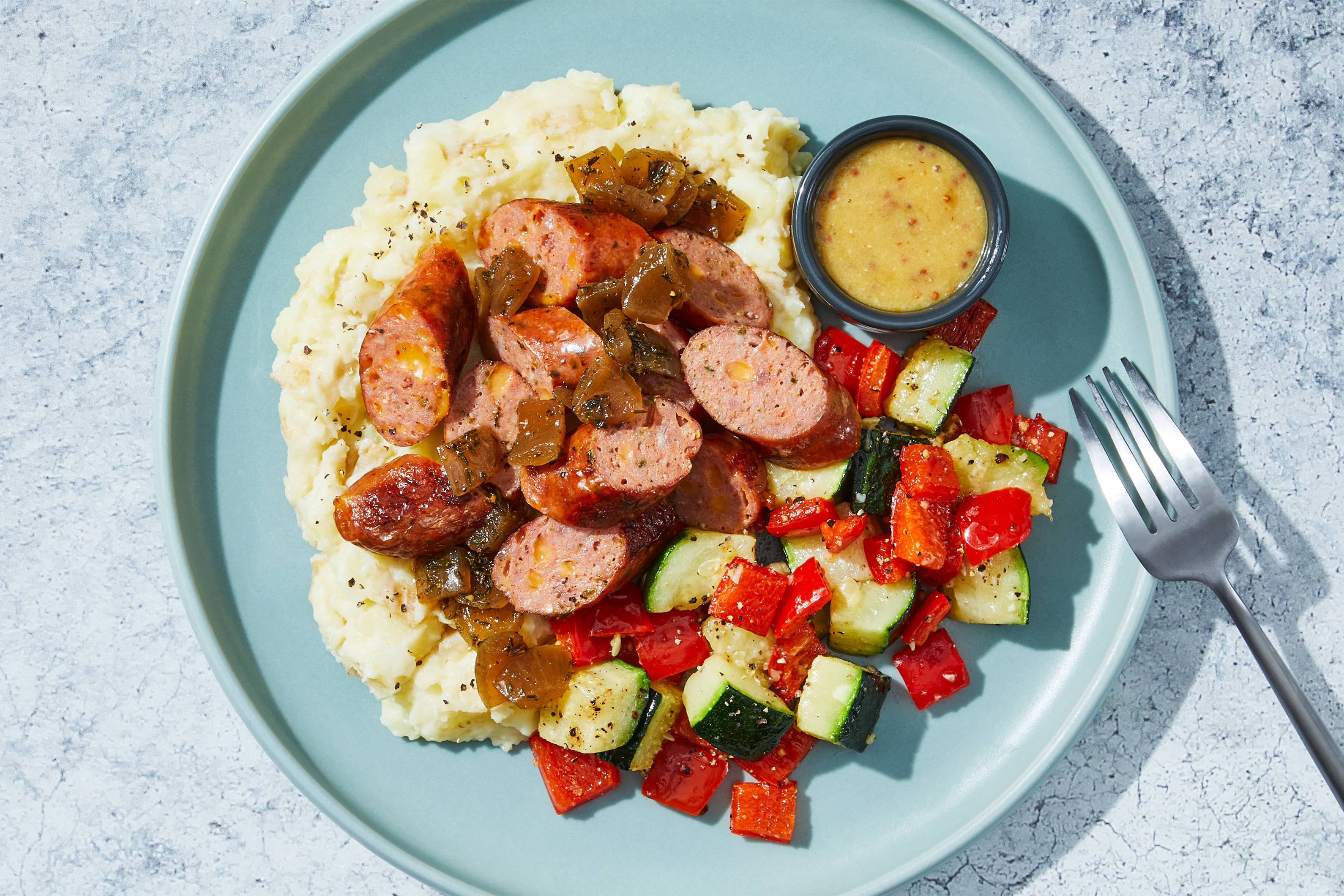 Maple-Mustard Glazed Bison-Pork Sausage