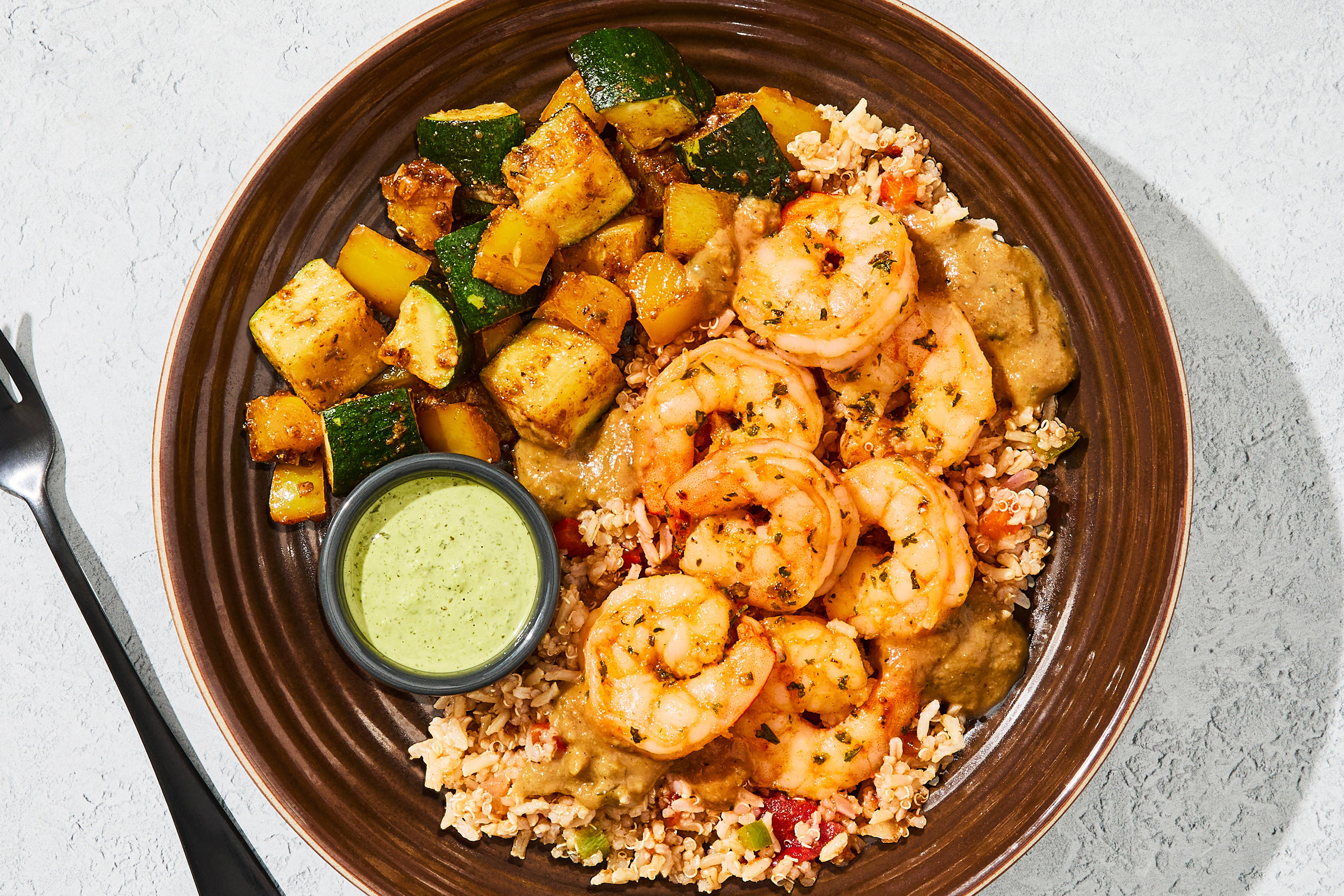 Peruvian Shrimp & Tomato Quinoa Rice