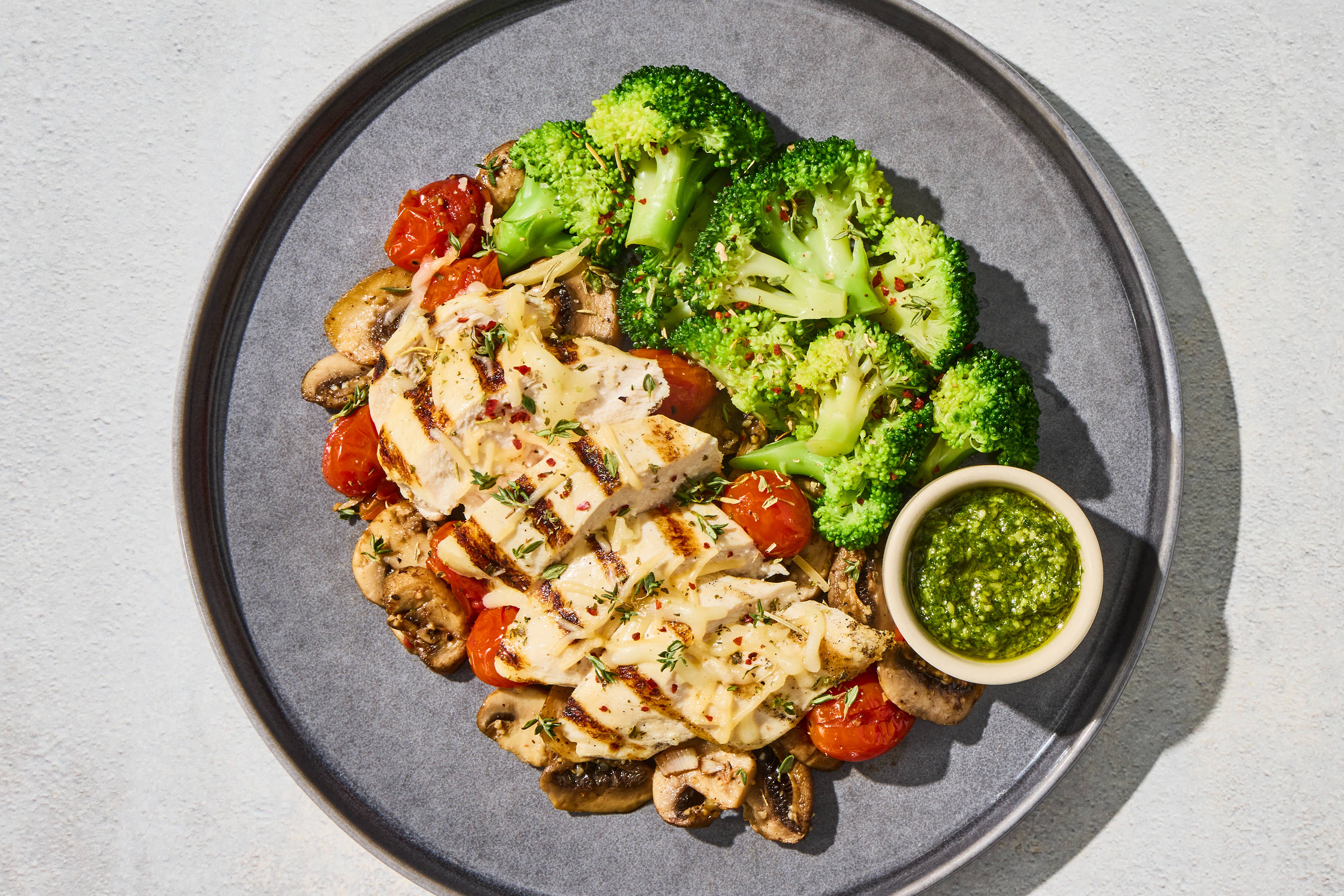Pesto Chicken & Roasted Mushrooms