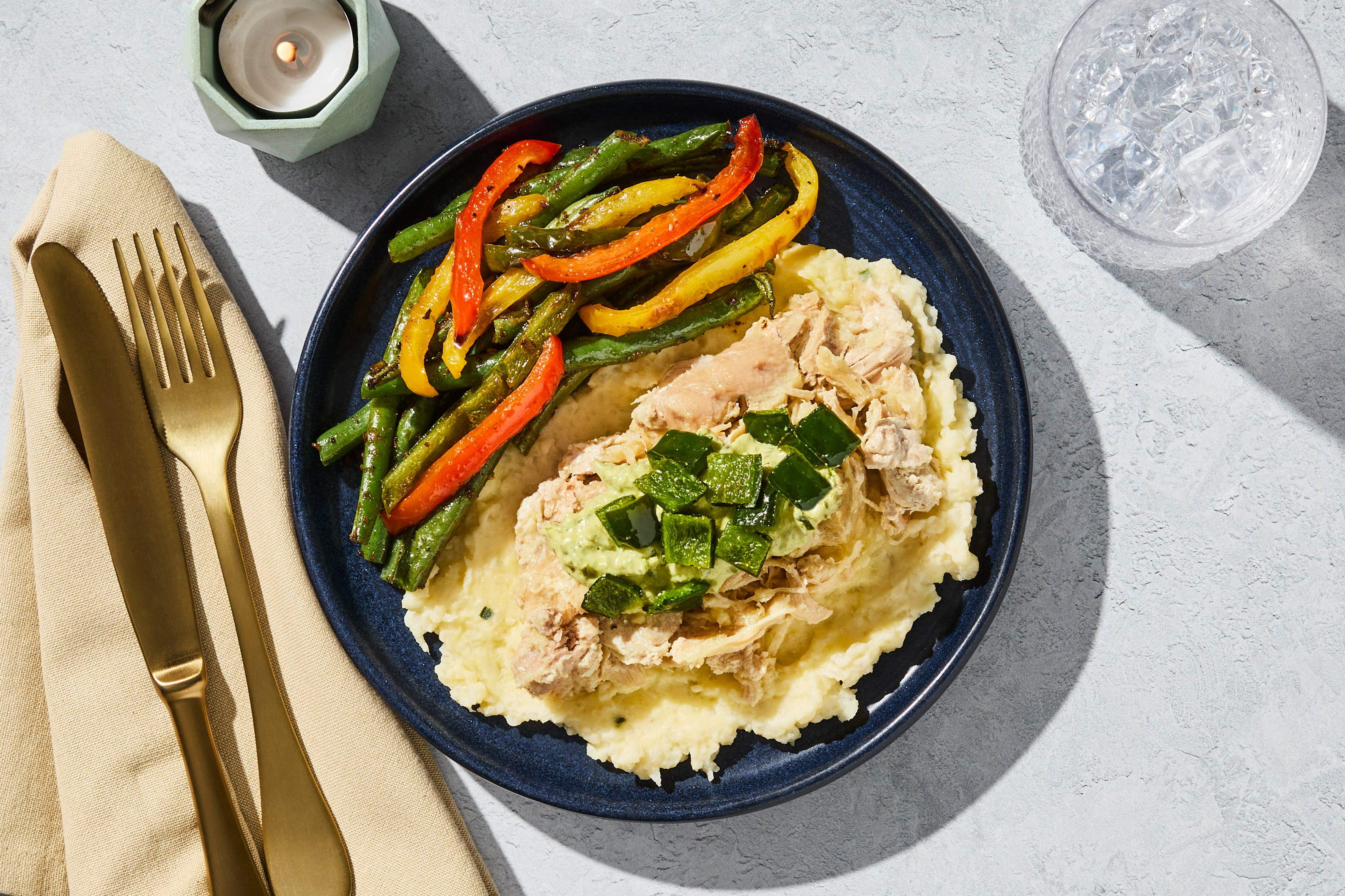 Poblano Cream Chicken Thighs