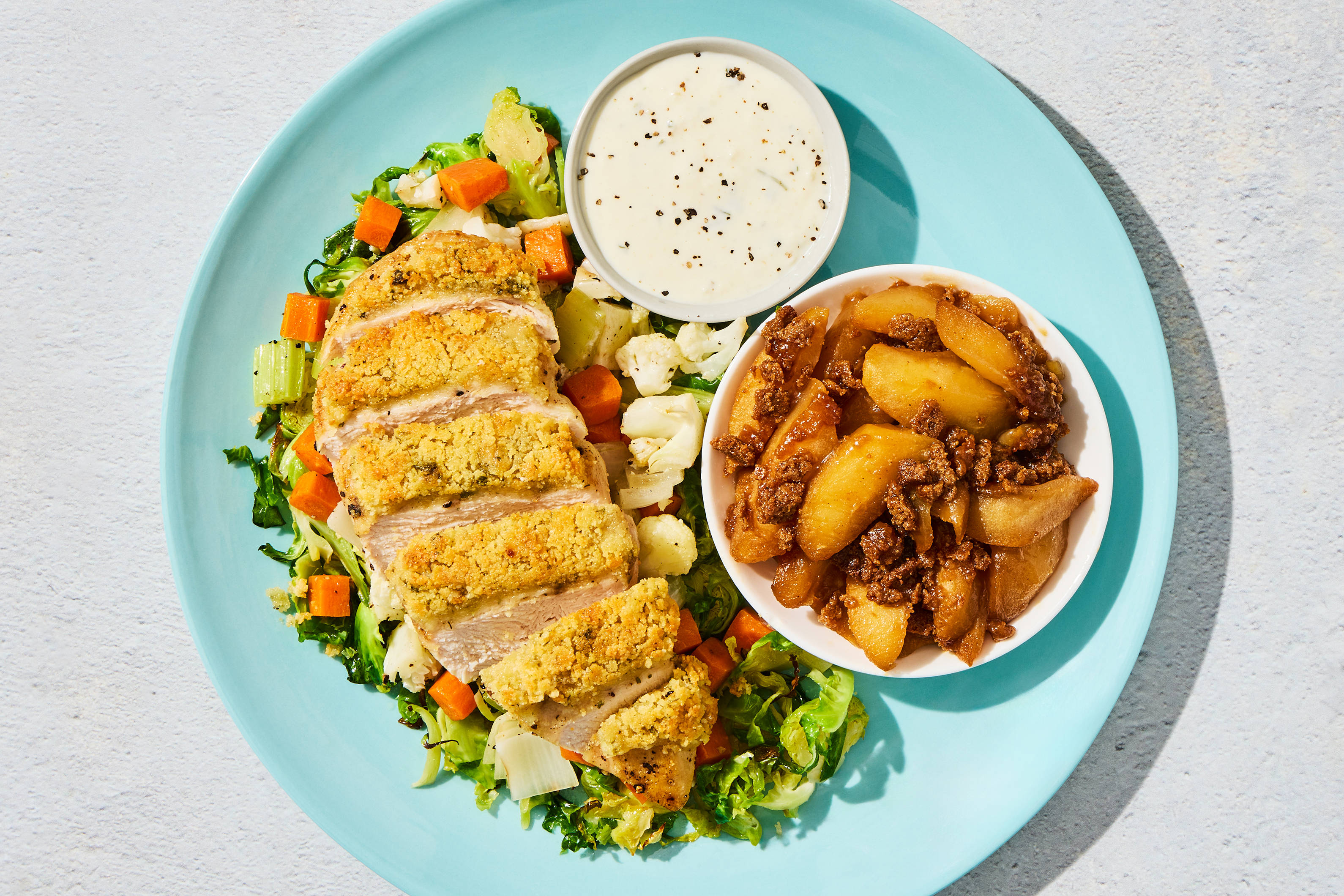 Ranch-Crusted Chicken & Apple Cobbler