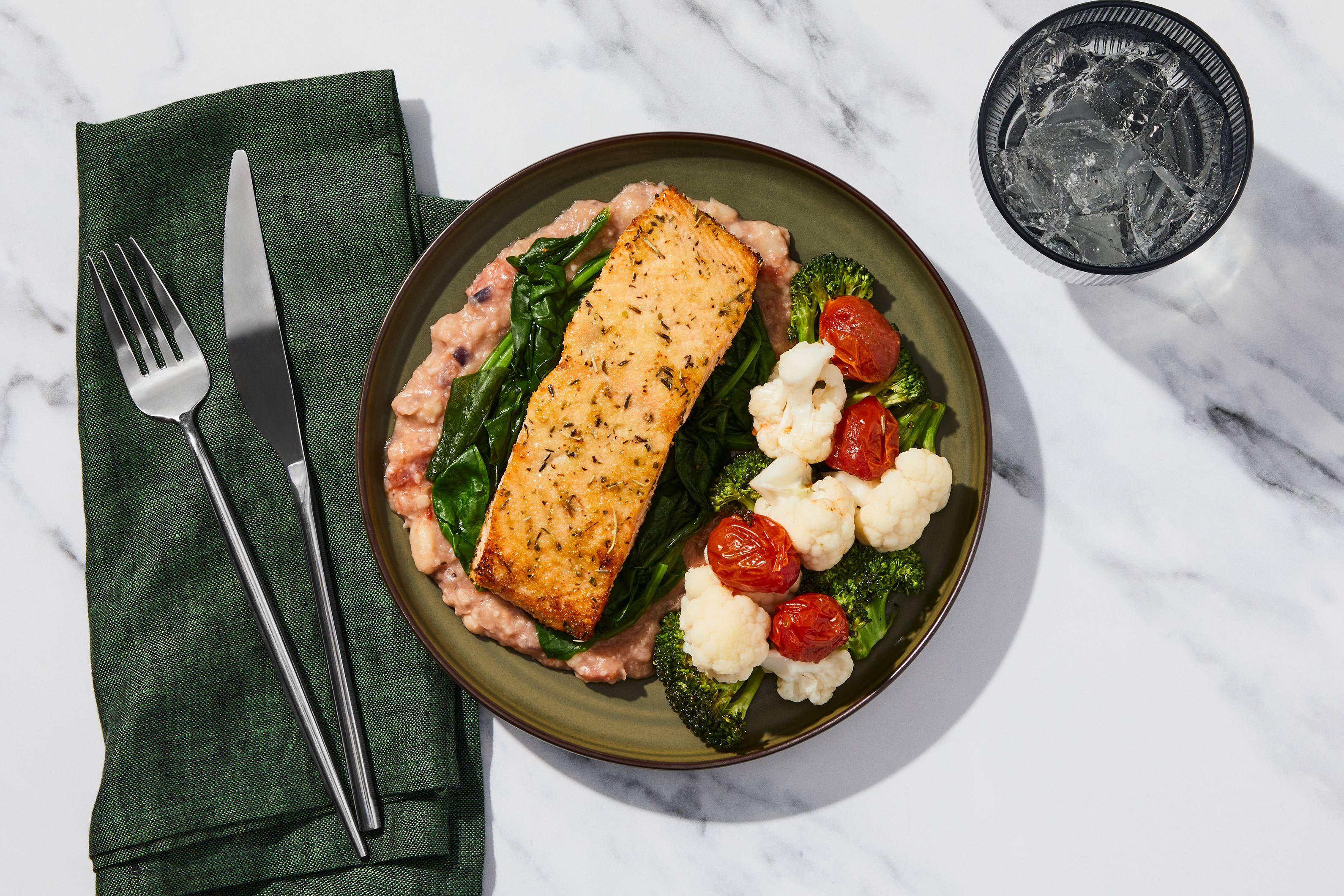 Roasted Salmon & White Bean Sofrito