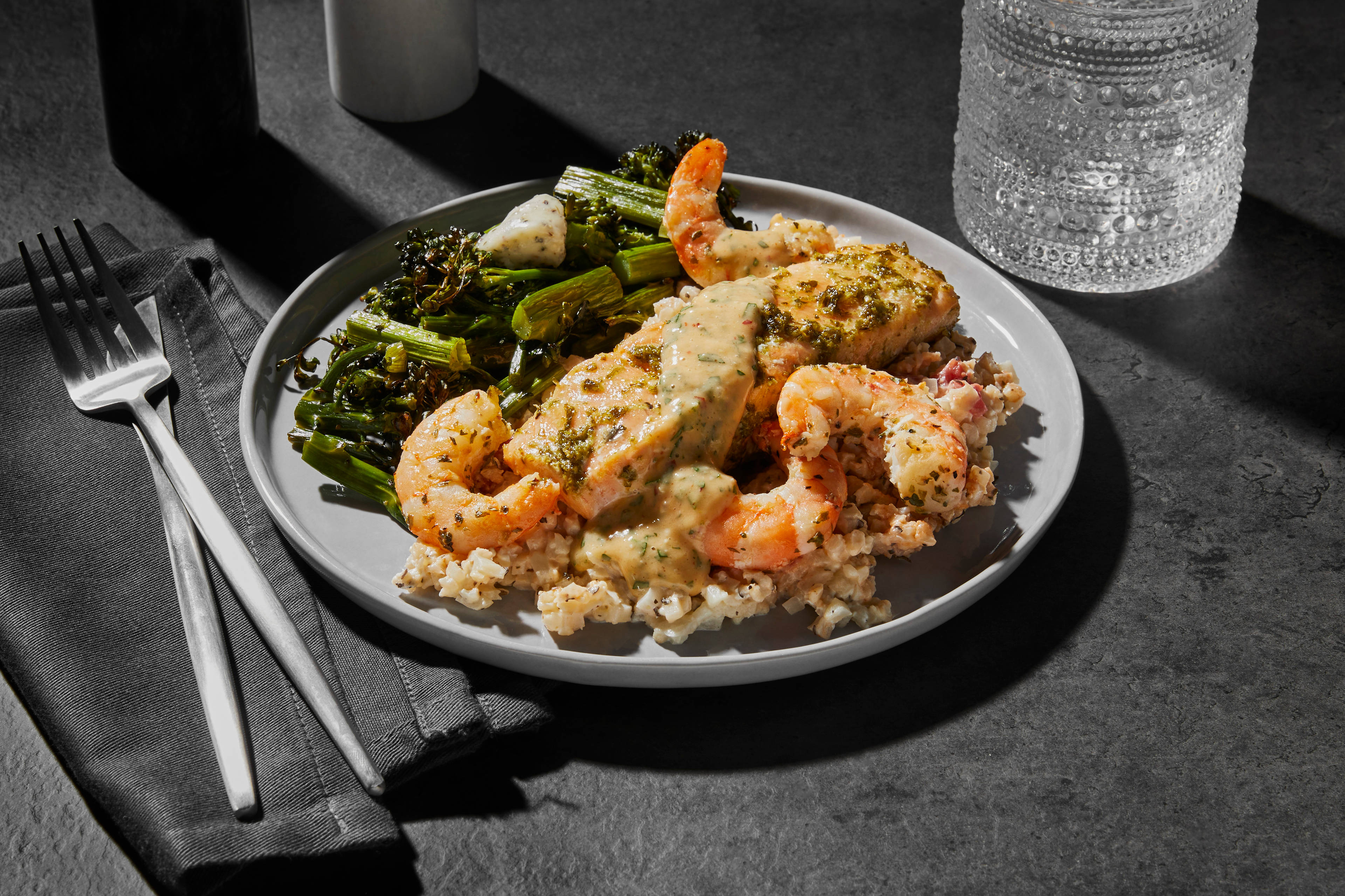 Scampi-Style Shrimp & Salmon