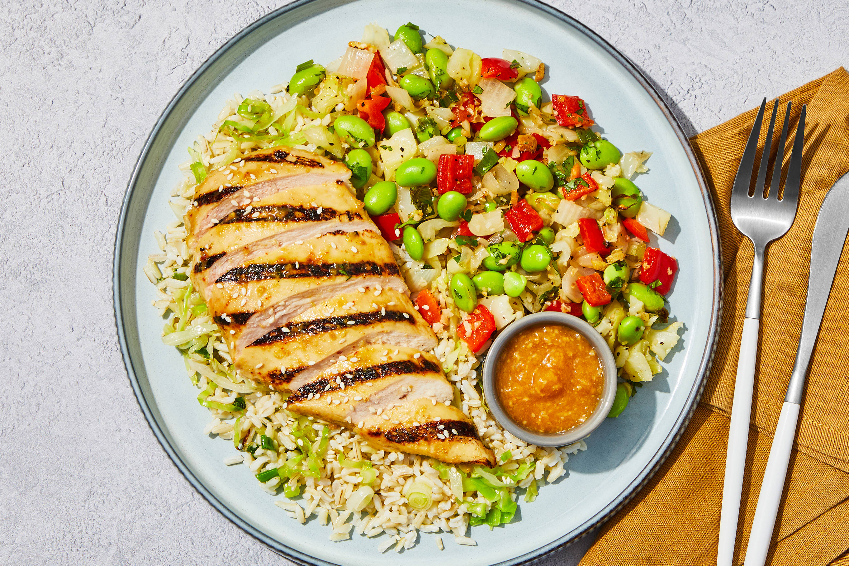 Sesame-Miso Grilled Chicken Bowl