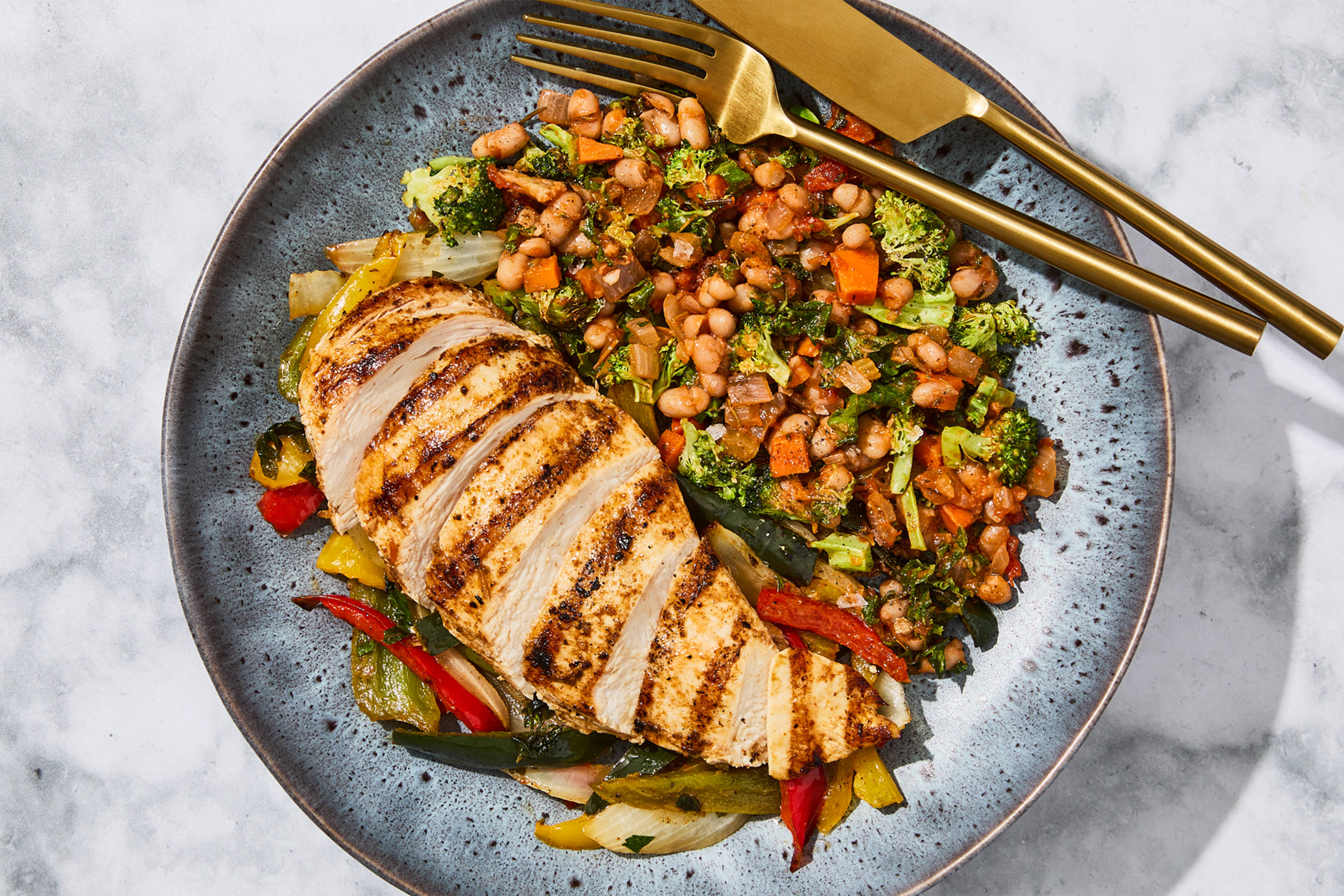 Smoky Chicken, Braised Kale & White Beans