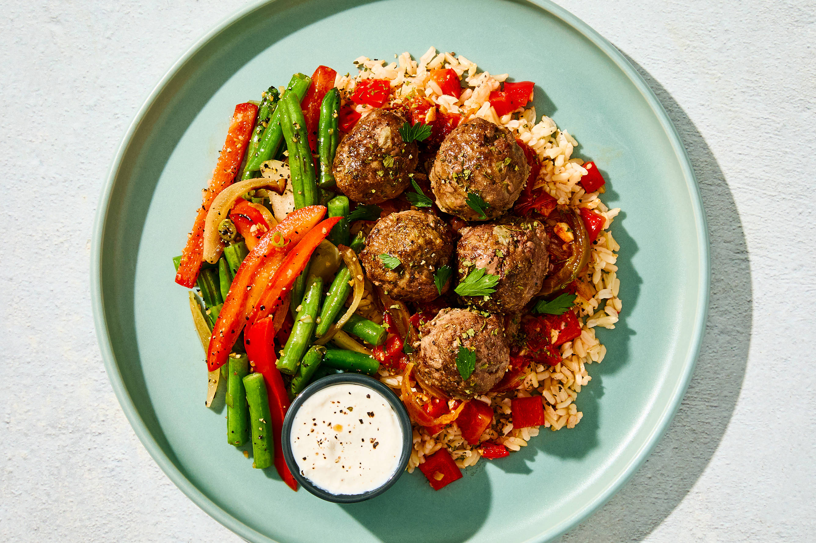 Spanish-Style Meatballs & Piperade