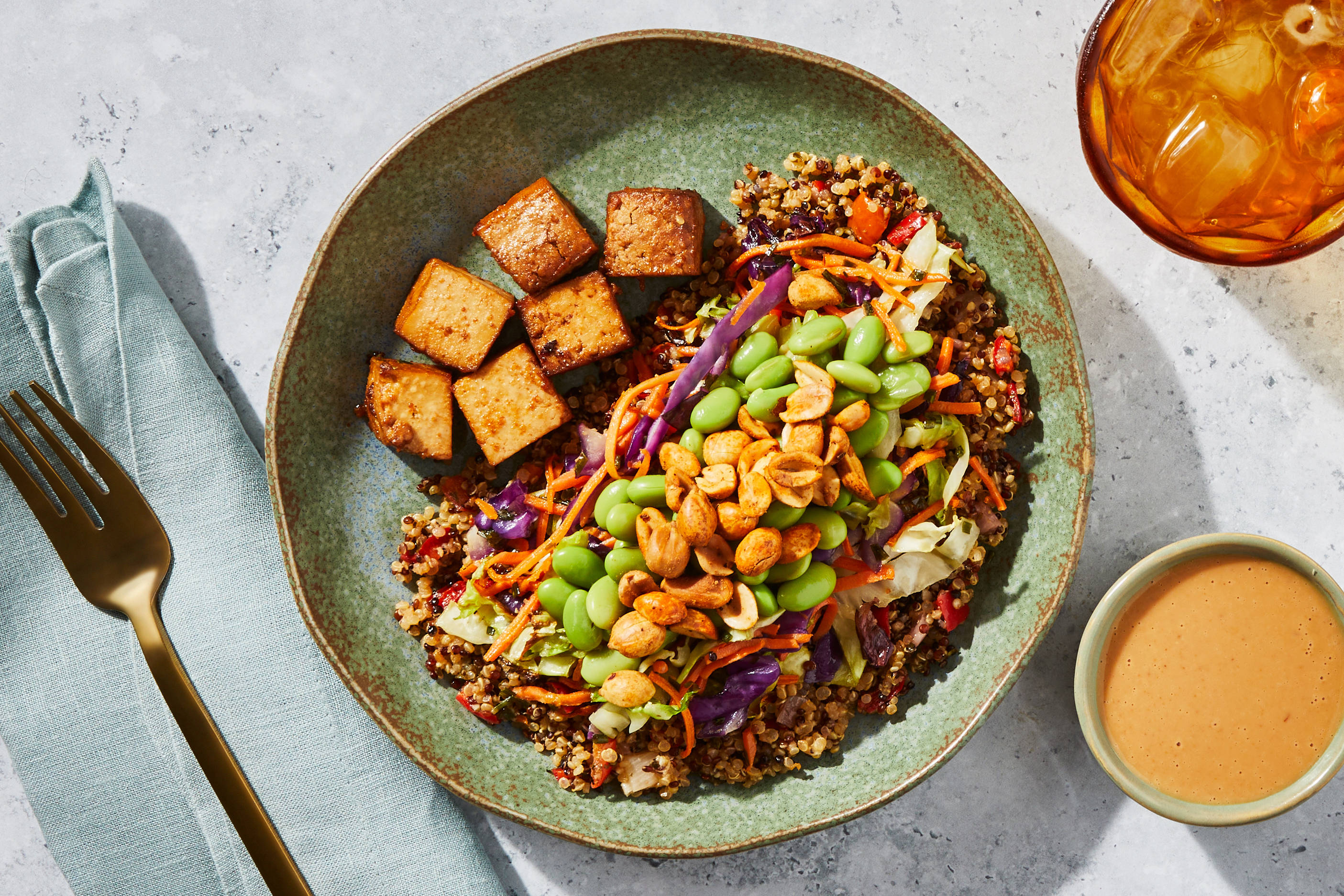 Grain Bowl - Ginger Tofu & Thai Peanut Sauce