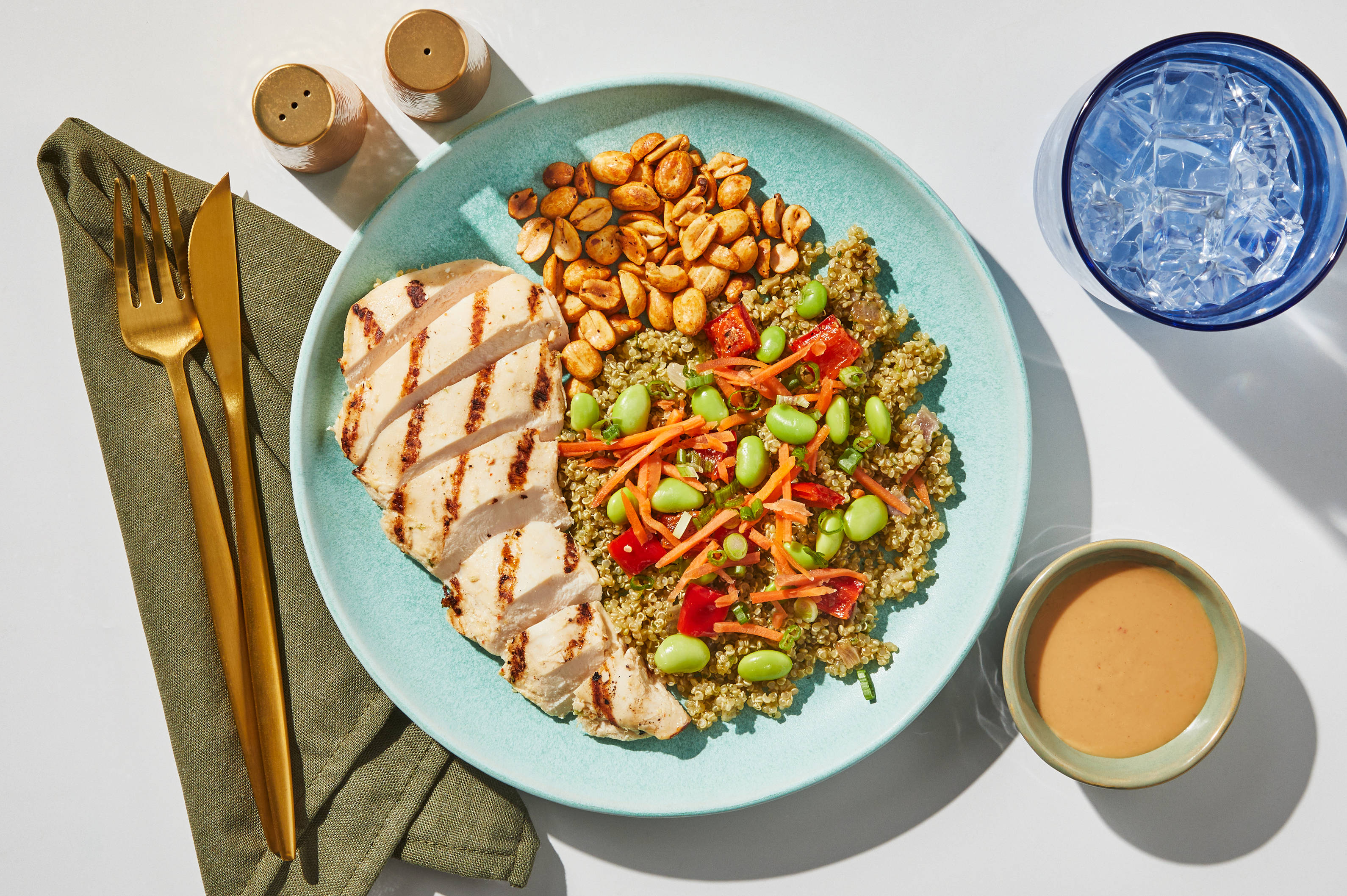 Thai-Style Peanut Chicken Grain Bowl