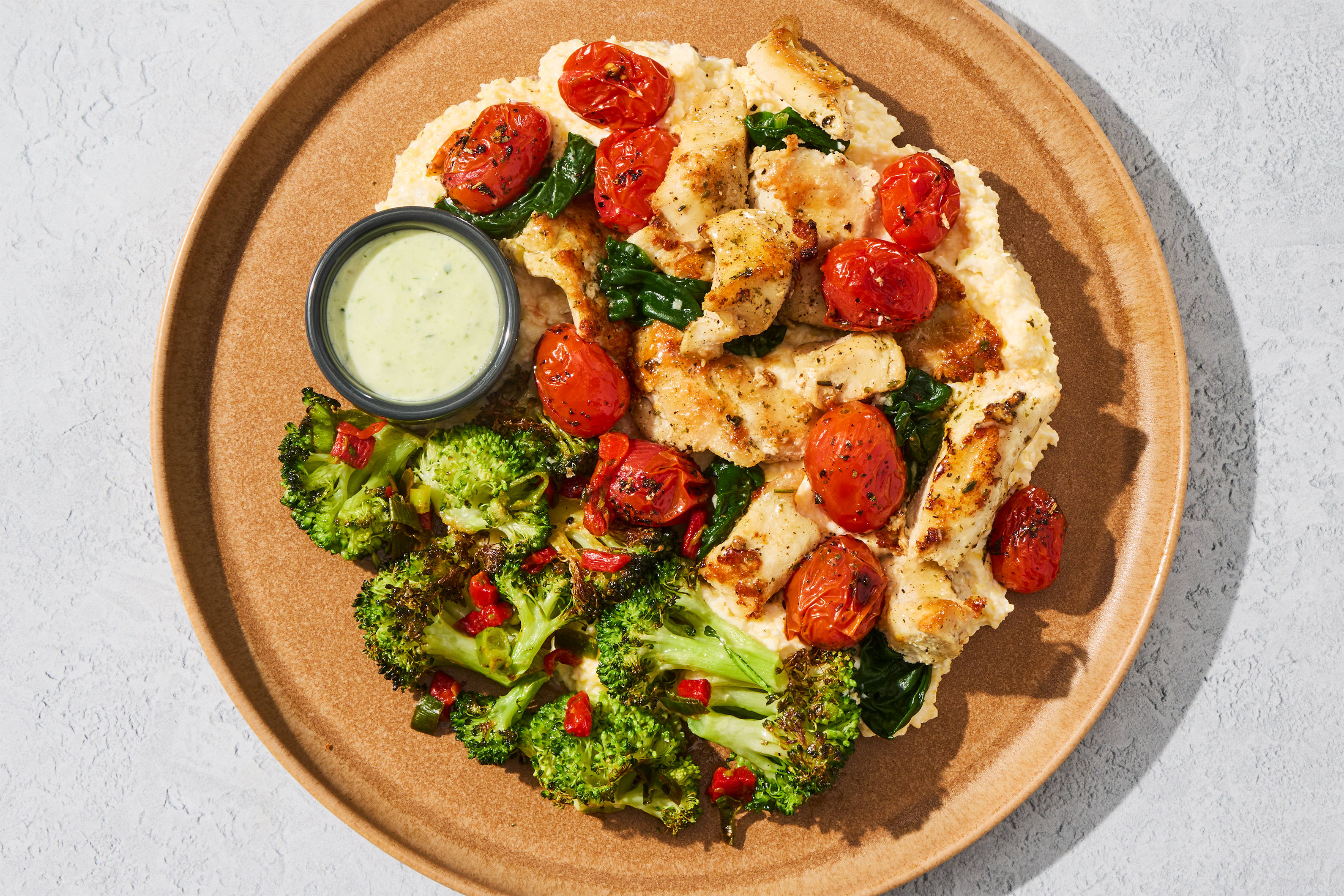 Basil-Parmesan Chicken & Polenta