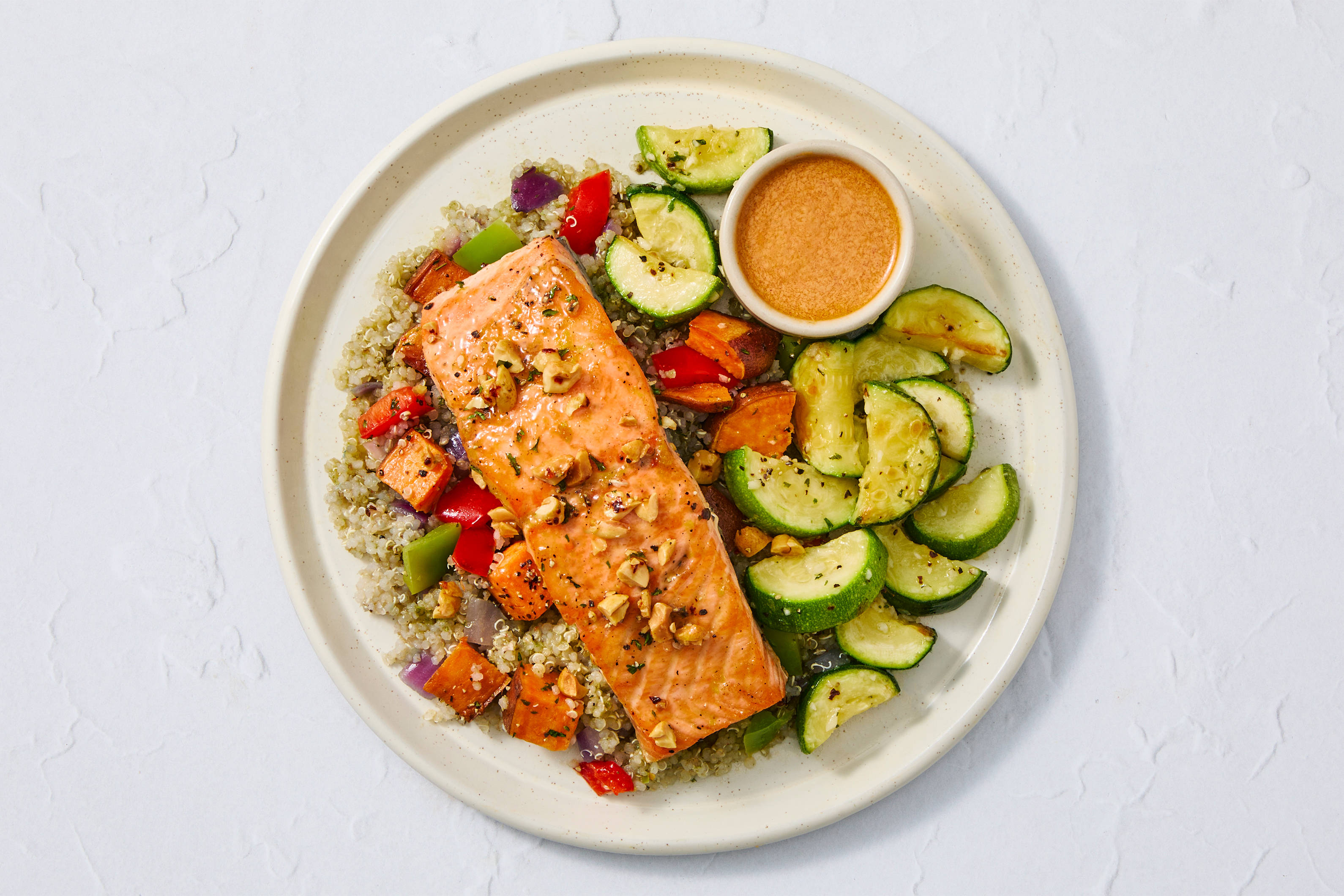 Chili Peanut Salmon Buddha Bowl