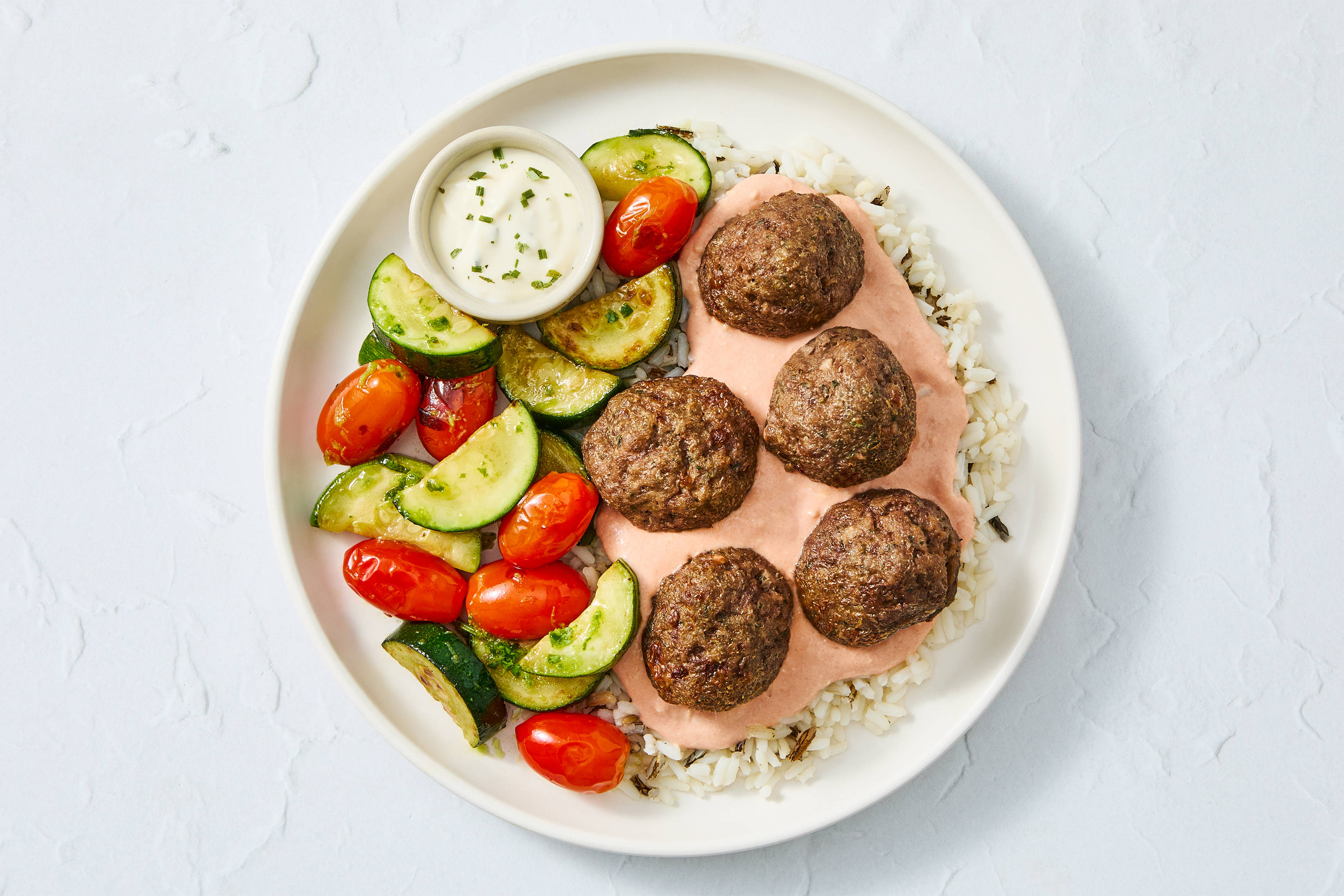 Goat Cheese & Tomato Braised Meatballs