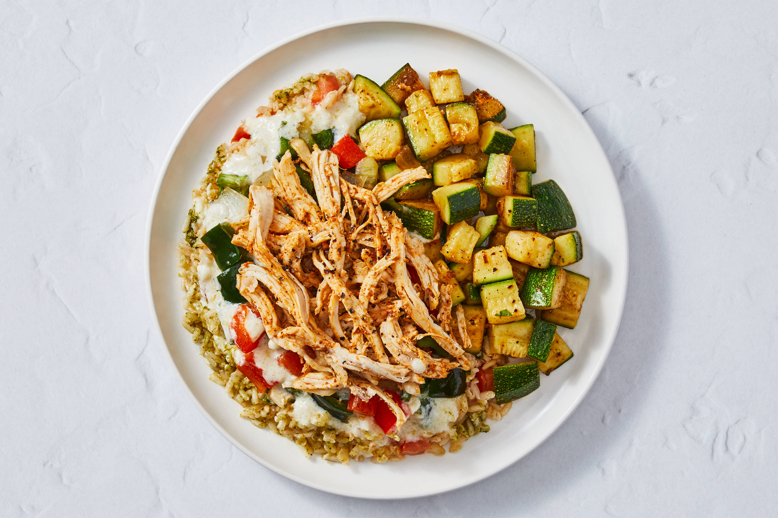 Pepper Fondue Shredded Chicken