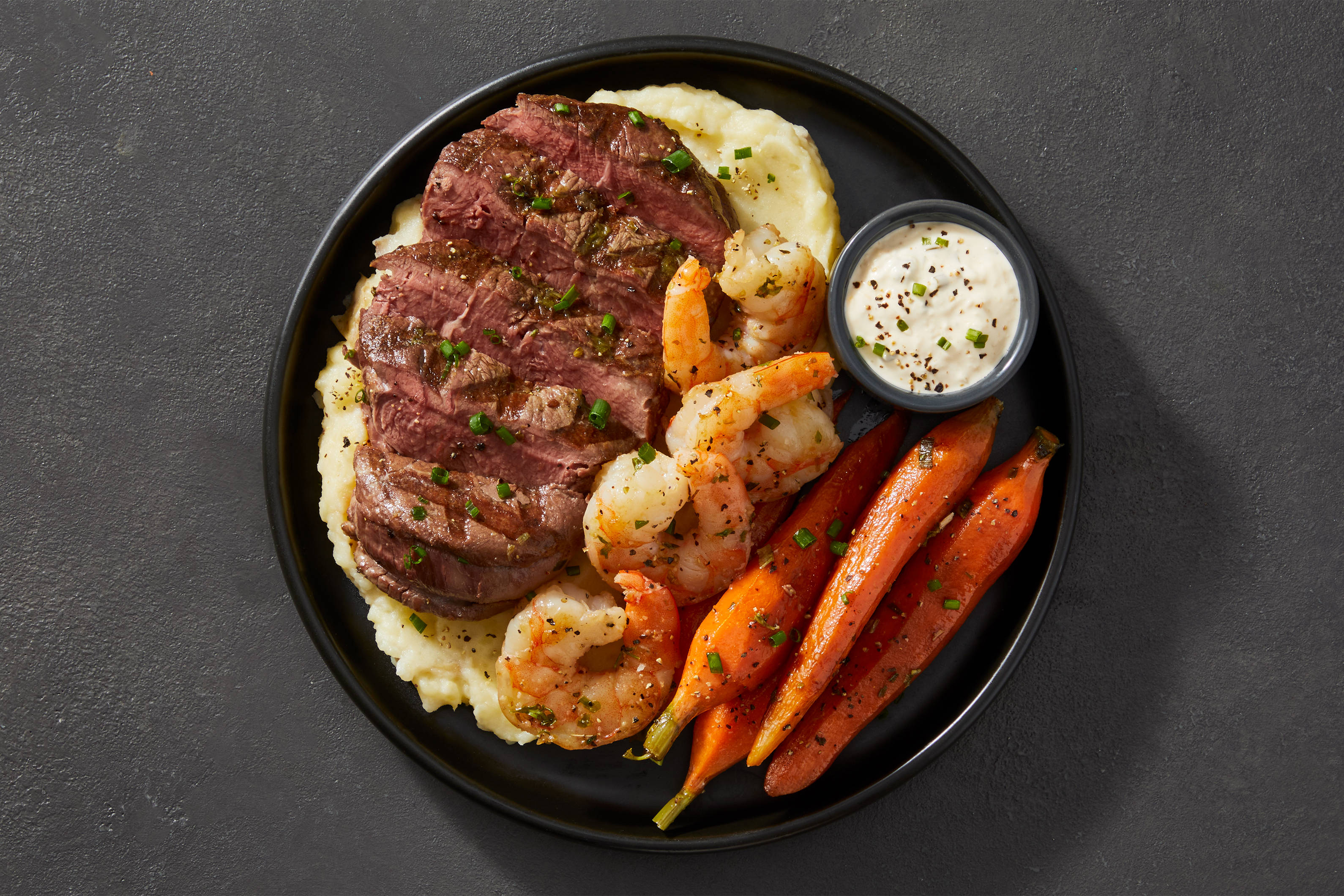 Horseradish Filet Mignon & Shrimp