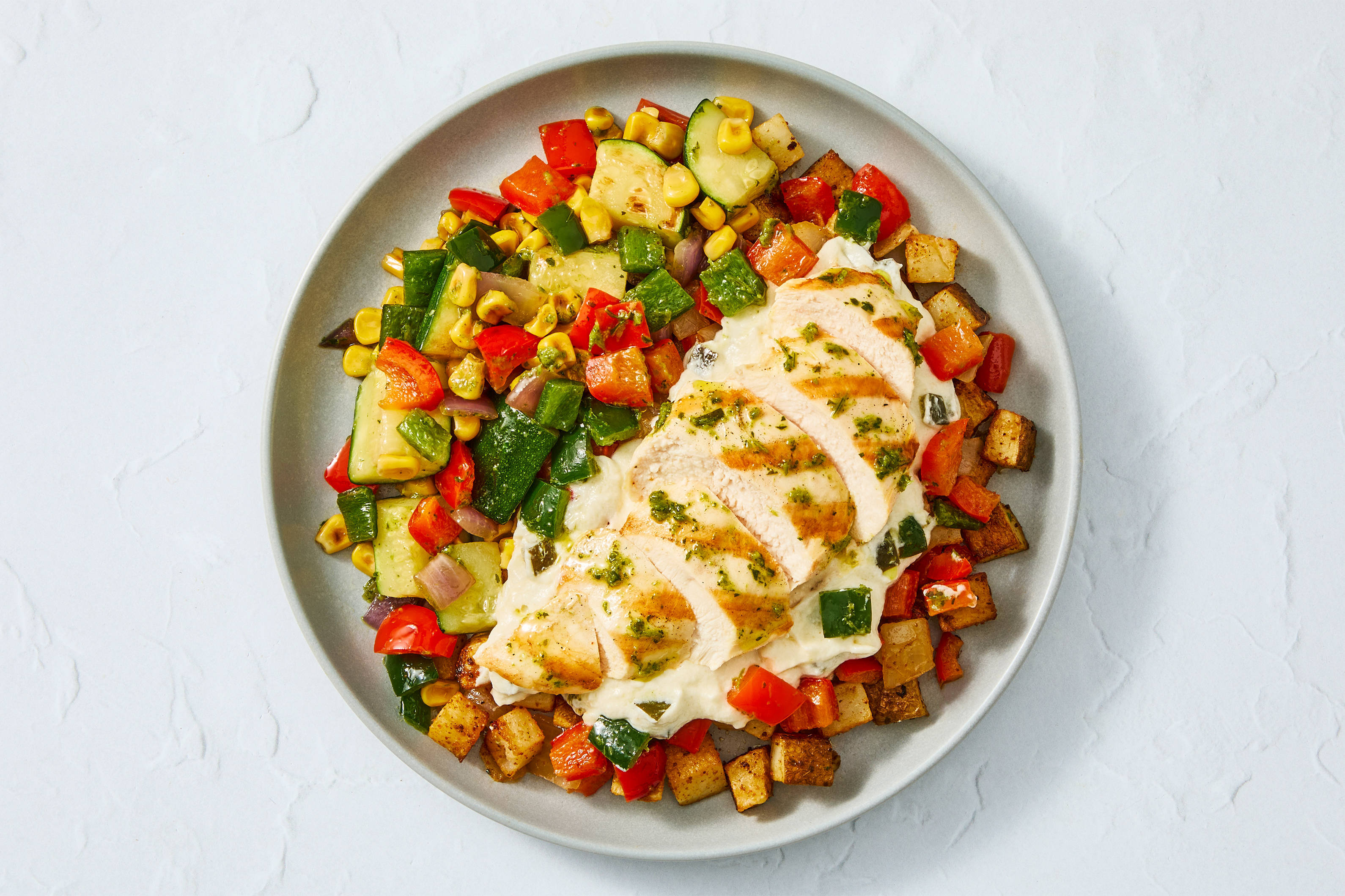 Cheesy Poblano Rajas Grilled Chicken