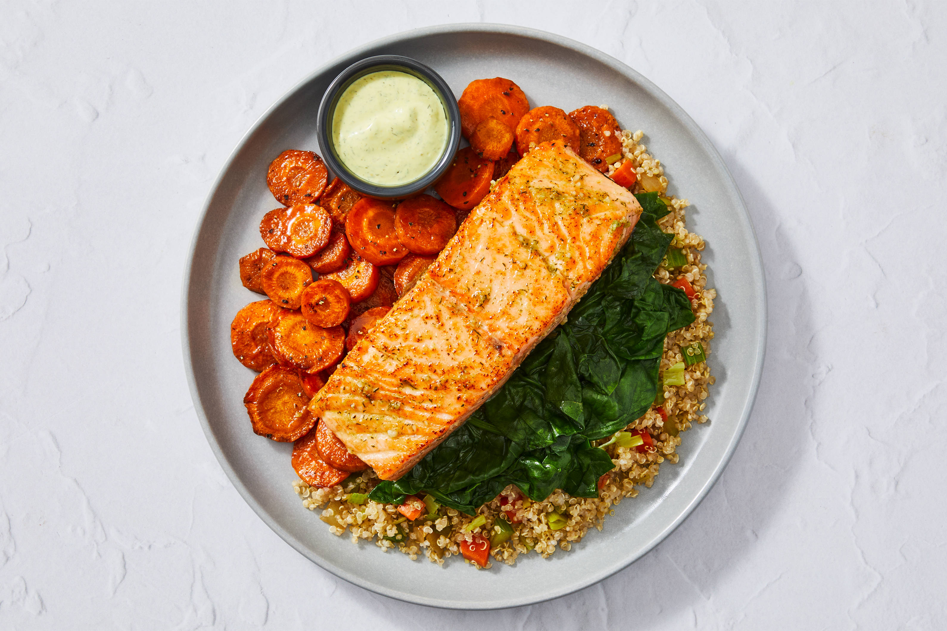 Mustard-Dill Salmon Quinoa Bowl