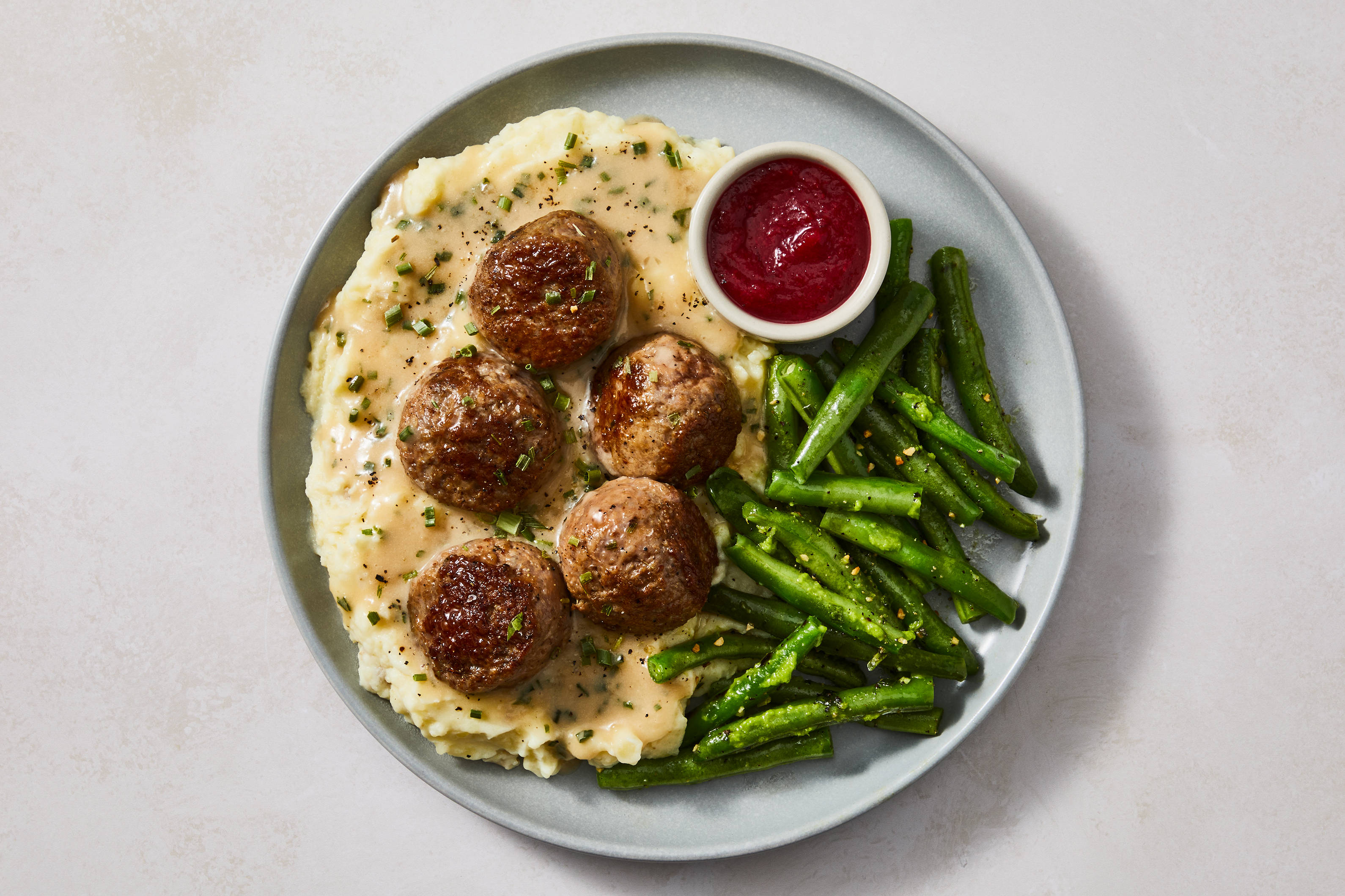 Smothered Meatballs & Tart Cranberry Sauce
