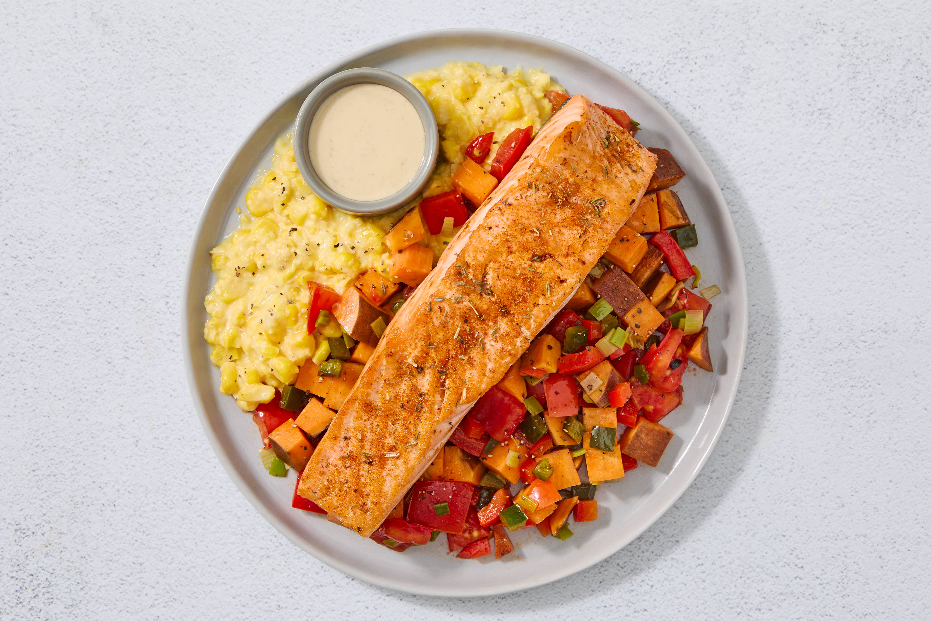 Salmon Remoulade & Creamed Corn