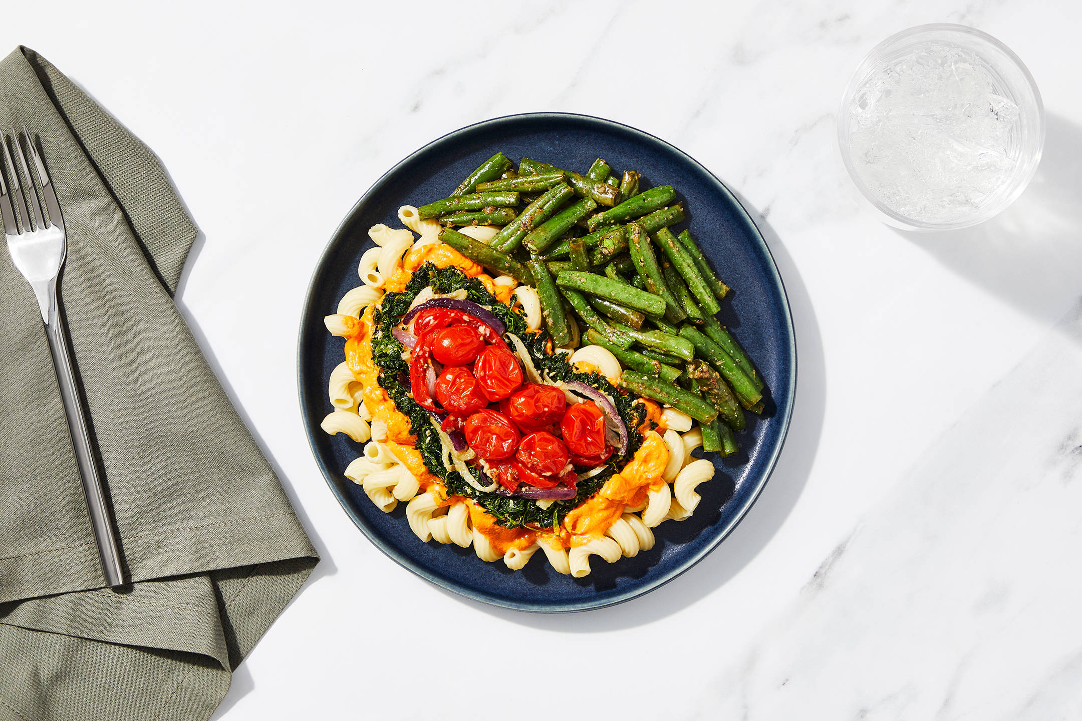 Tomato-Goat Cheese Cavatappi Primavera