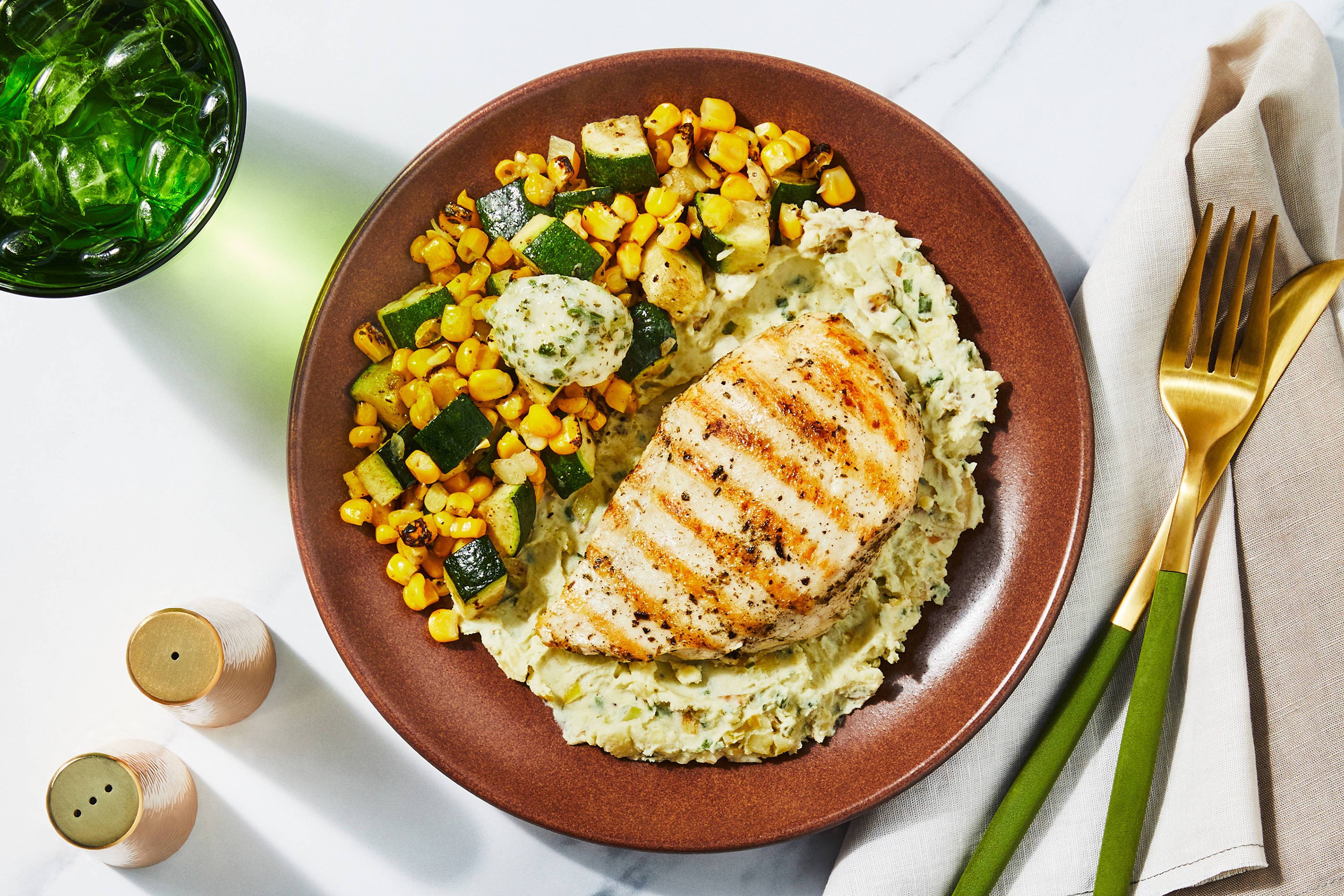 Potato Leek Mash & Grilled Chicken