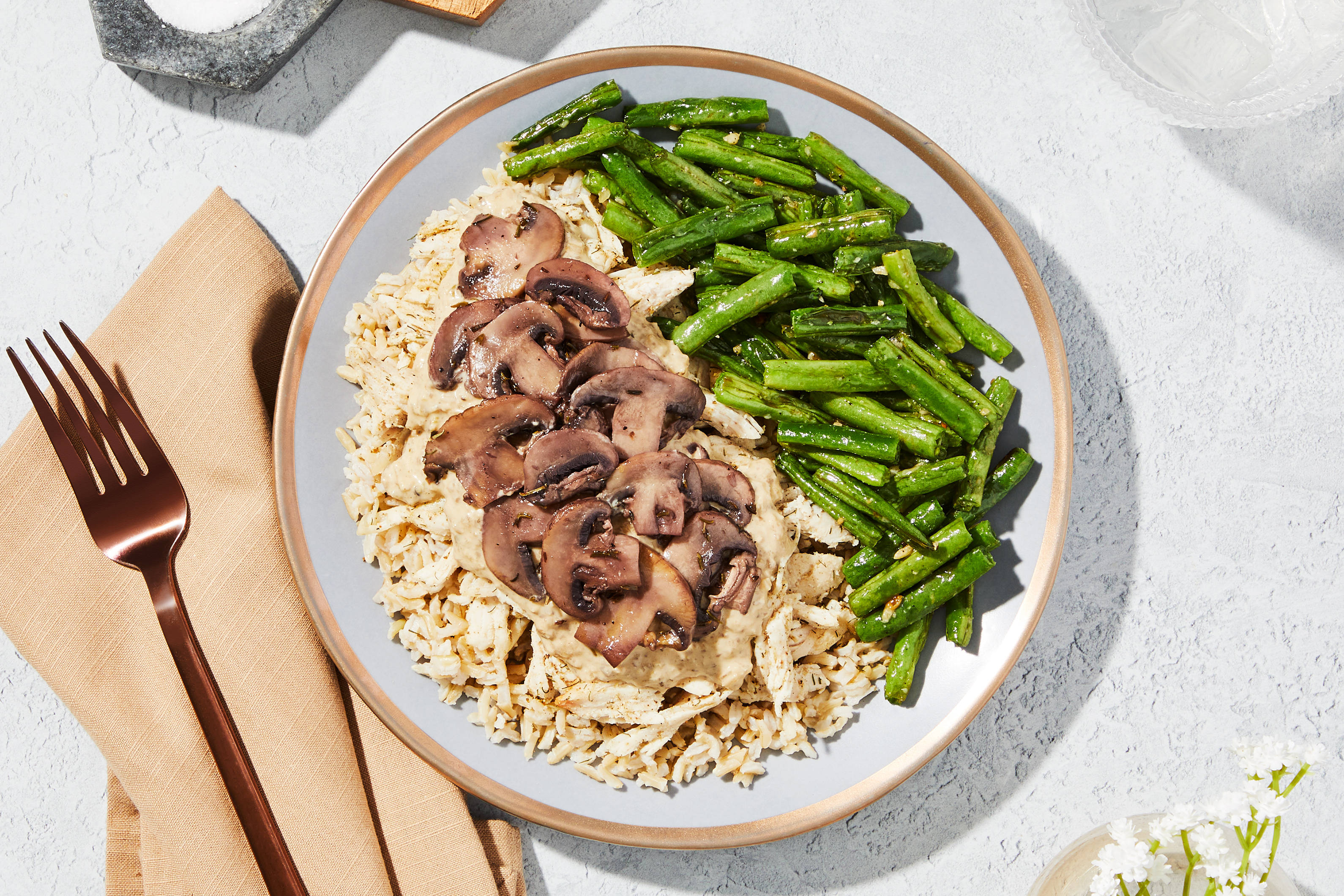 Creamy Mushroom Chicken & Rice