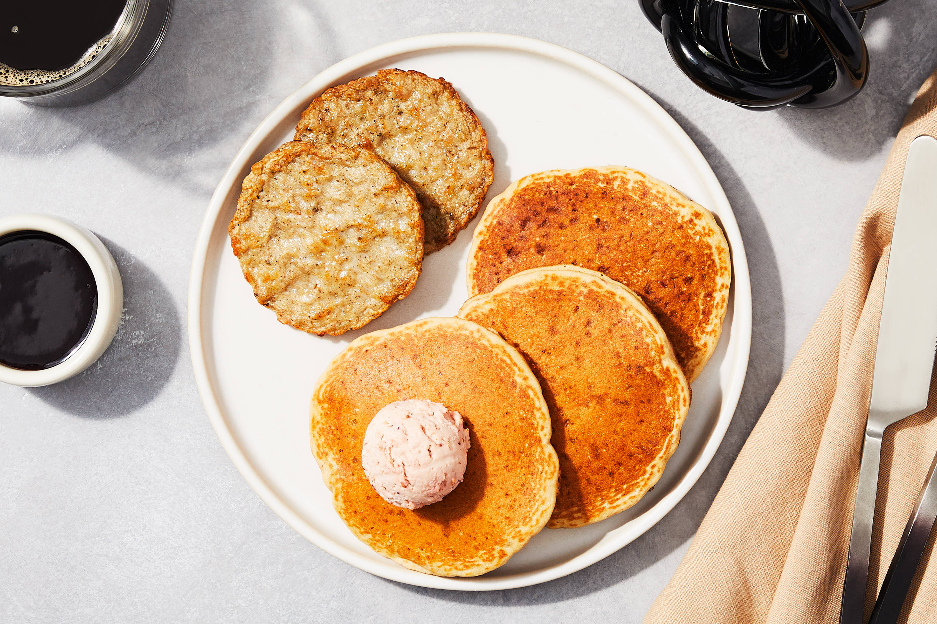 Strawberry Pancakes & Blueberry Syrup