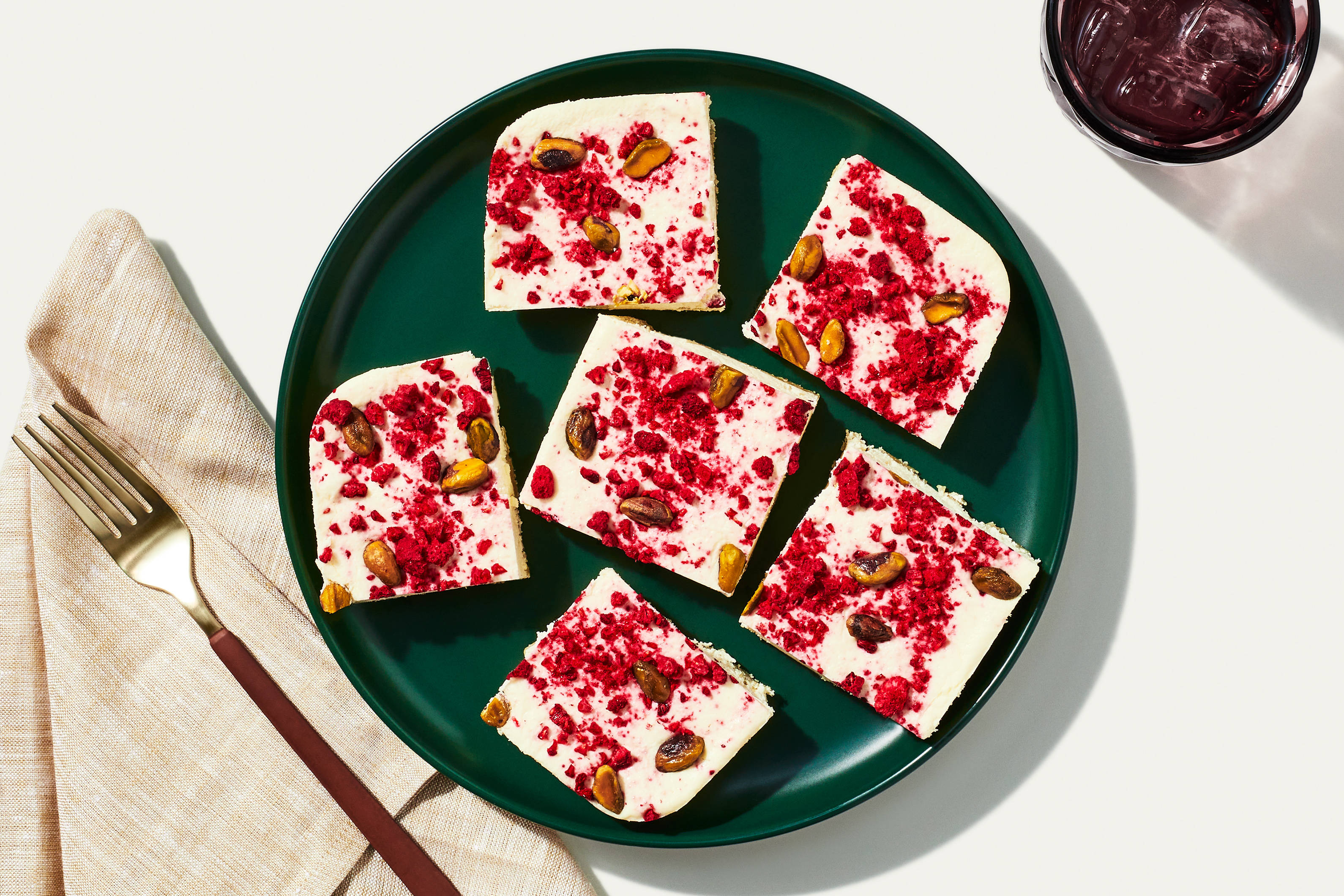 Pistachio & Raspberry Cheesecake