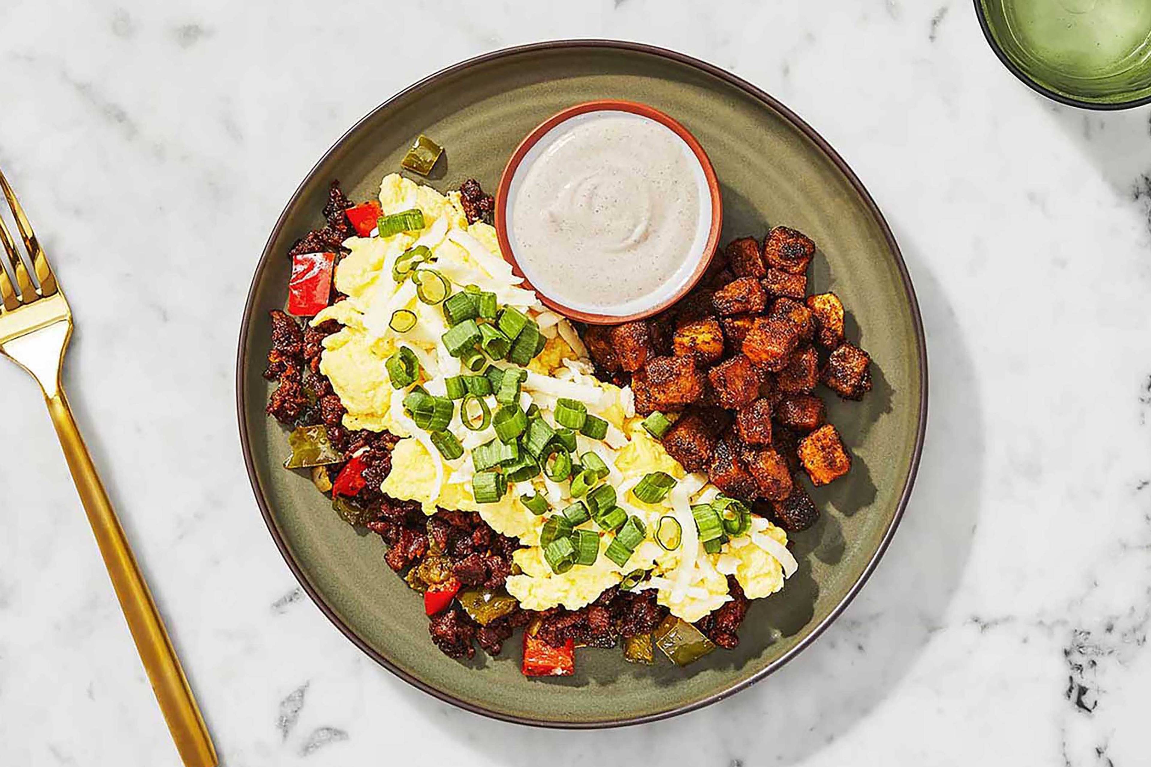 Chorizo Egg Skillet & Turnip Hash