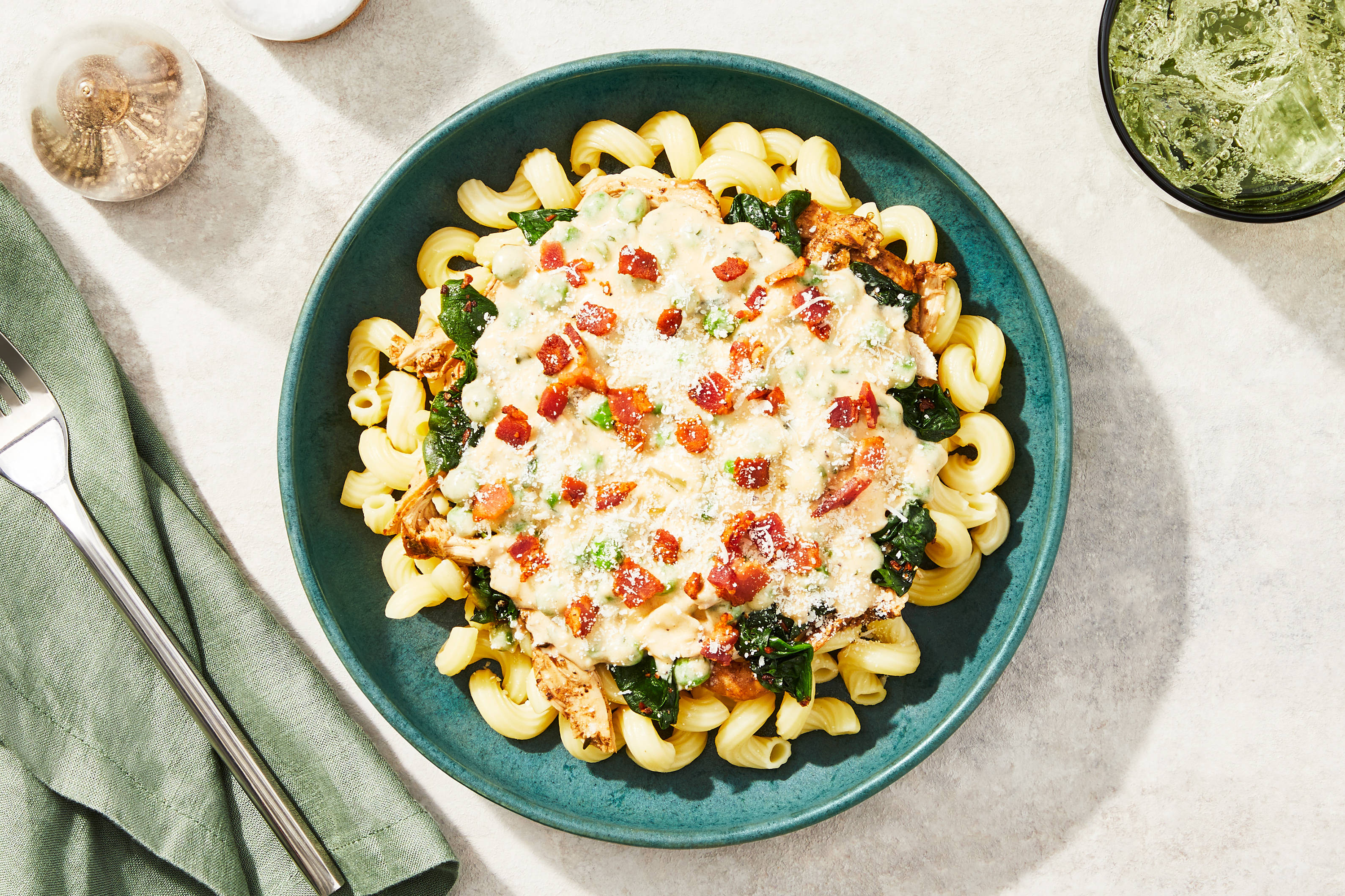 Chicken, Bacon & Garden Pea Cavatappi